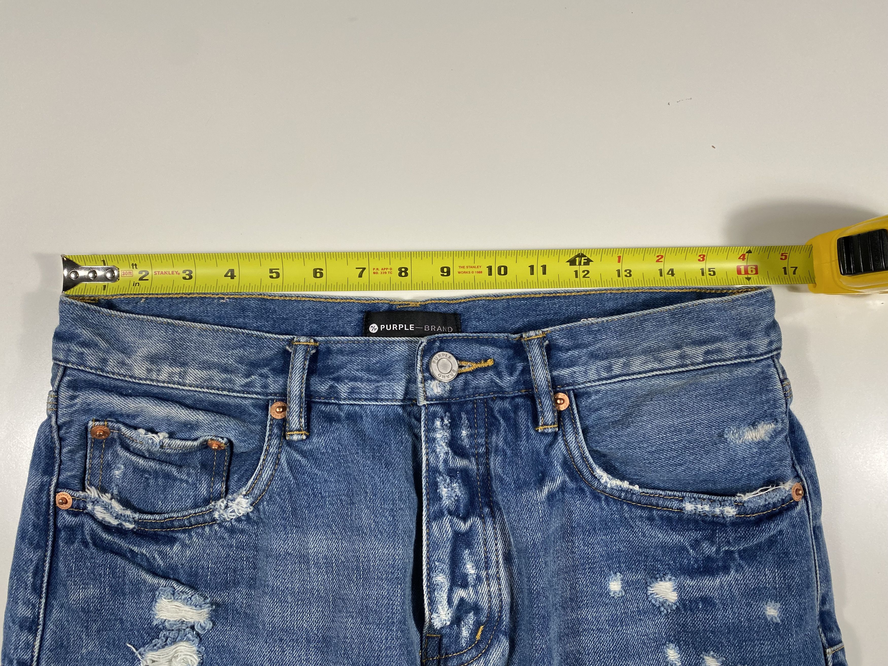 Purple Brand Purple Brand P-003 - Indigo Vintage Distressed crop 32x23 Size US 32 / EU 48 - 8 Thumbnail