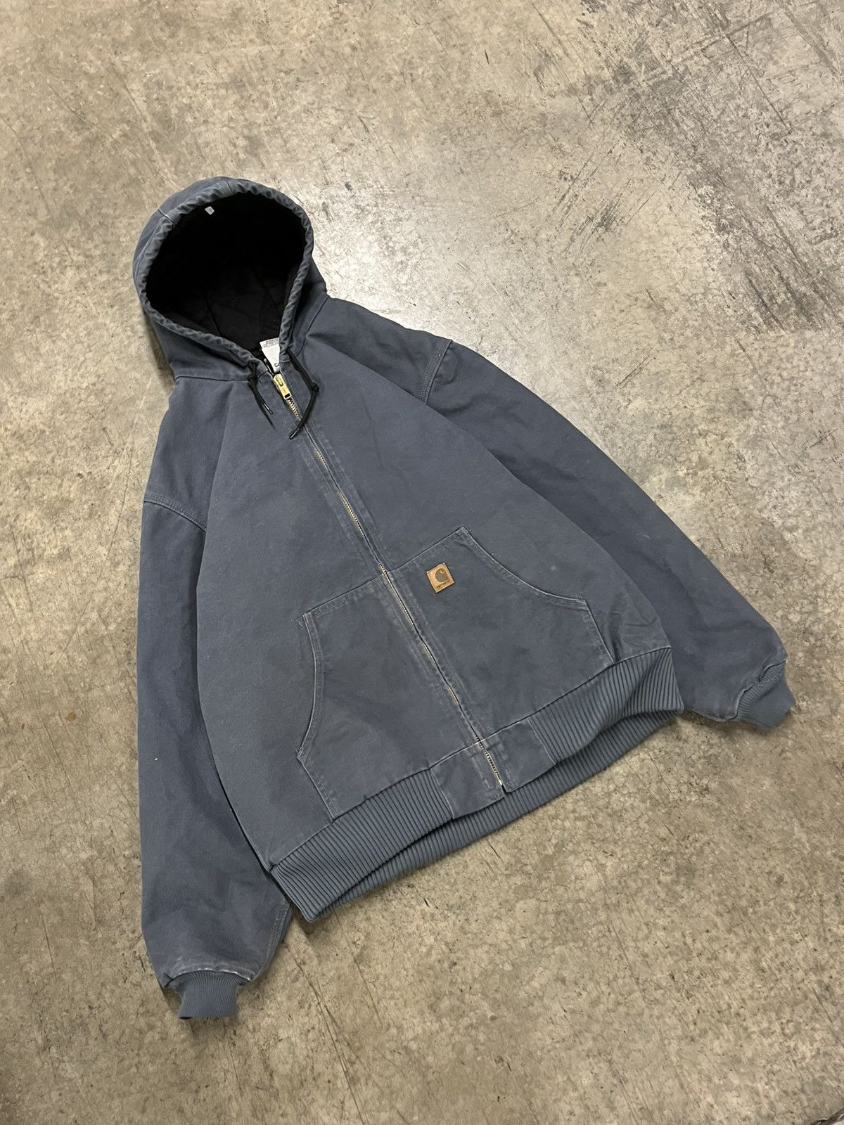 Carhartt × Vintage Carhartt vintage hooded grey/blue jacket hype rare workwear Size US XL / EU 56 / 4 - 2 Thumbnail