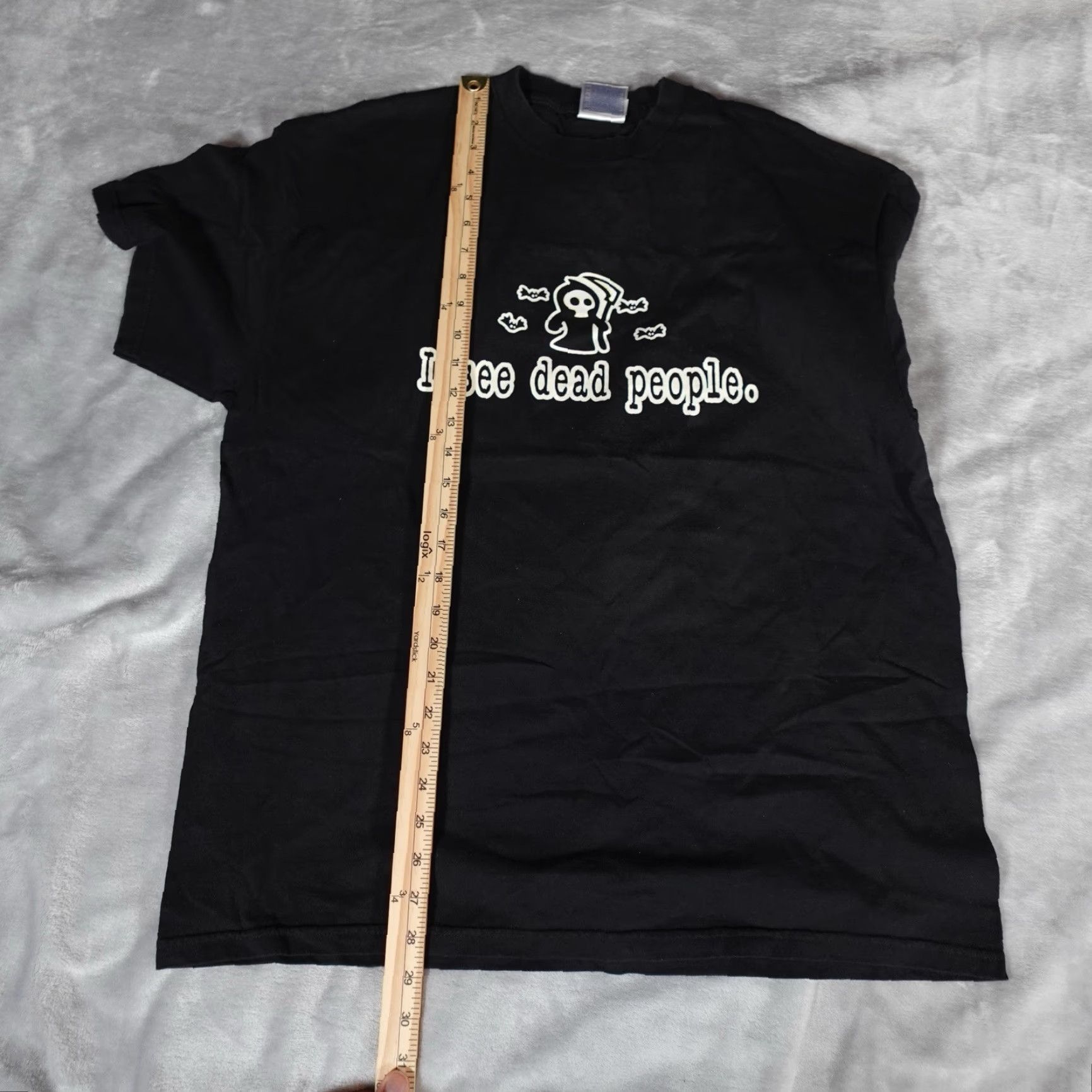 Vintage VINTAGE I See Dead People Reaper T-Shirt XL Slim Fit Glow in the Dark Black Funny Halloween Mens Size US XL / EU 56 / 4 - 8 Thumbnail