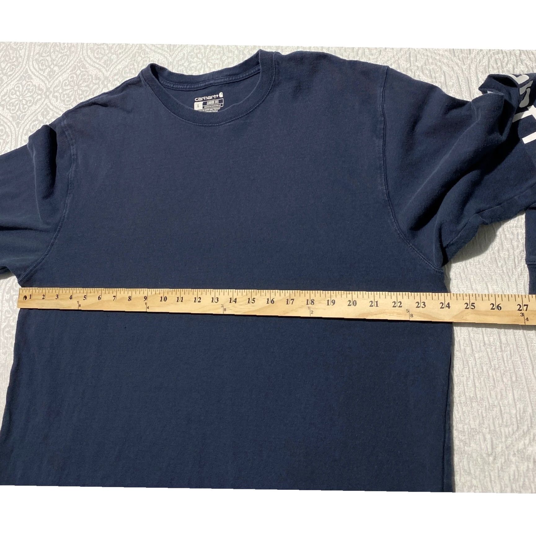 Carhartt Carhartt Mens L Dearborn Loose Fit Long Sleeve Graphic Logo T-Shirt Blue TK0231 Size US L / EU 52-54 / 3 - 5 Thumbnail