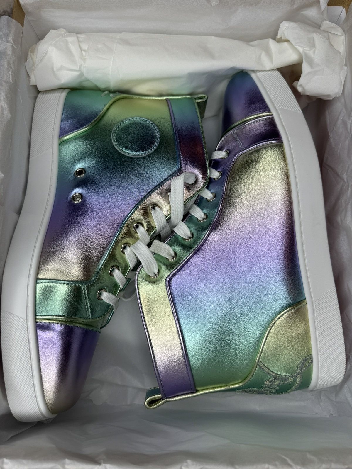 Christian Louboutin Christian Louboutin Flat Nappa Laminata Licorne Size US 12 / EU 45 - 17 Thumbnail