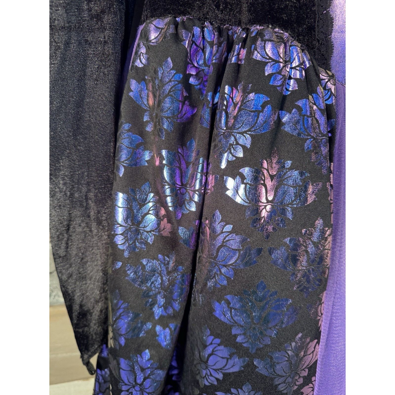 Other Halloween Costume Girls Purple & Black Gothic Witch Large 1 Size ONE SIZE - 2 Thumbnail