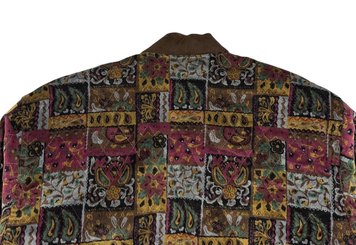 If Six Was Nine Vtg🔥Japanese Brand Bomber Patterned Velvet Quilted Jacket Size US L / EU 52-54 / 3 - 8 Thumbnail