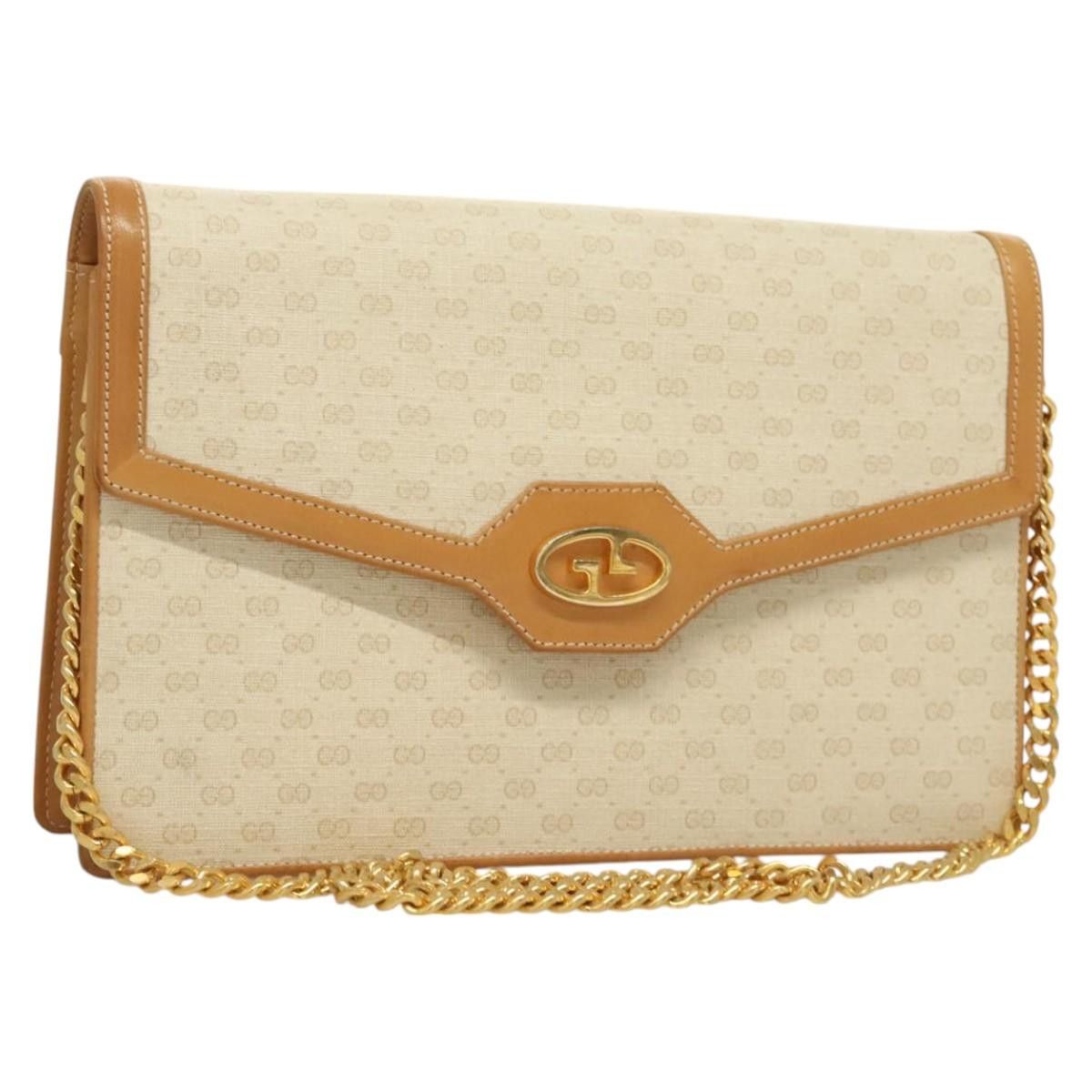 Gucci GUCCI Micro GG Supreme Chain Shoulder Bag Pvc White Gold Size ONE SIZE - 1 Thumbnail