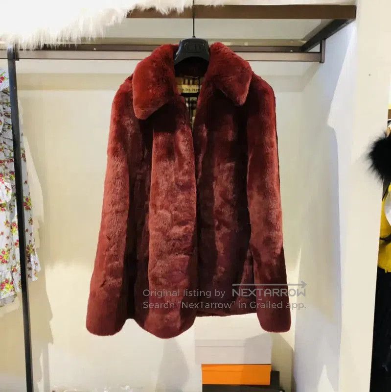 Burberry Burberry Red Faux Fur Women's Coat. Size M / US 6-8 / IT 42-44 - 1 Thumbnail