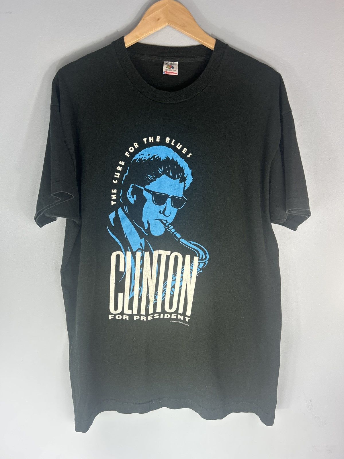 Fruit Of The Loom Vintage 1992 Bill Clinton For President Cure for the Blues Size US XL / EU 56 / 4 - 1 Thumbnail