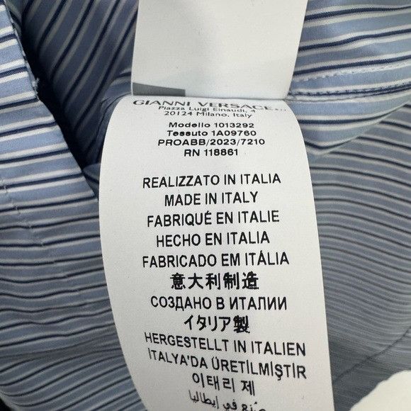 Versace Versace Nautical-Print Striped Shirt Blue Men’s Size 50/US L Size US L / EU 52-54 / 3 - 7 Thumbnail