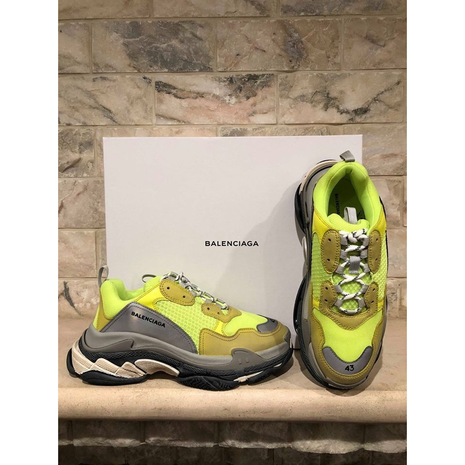 Balenciaga Balenciaga Triple S Sneaker Neon Yellow Grey Speed Size US 10 / EU 43 - 3 Thumbnail