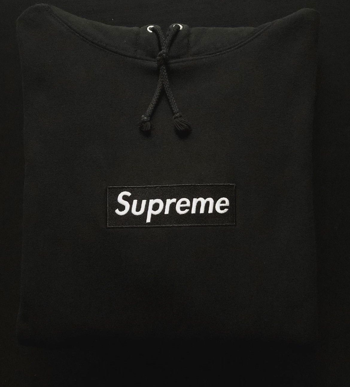 1999 Supreme Black Tonal Box Logo Hoodie Hooded Sweatshirt Tops