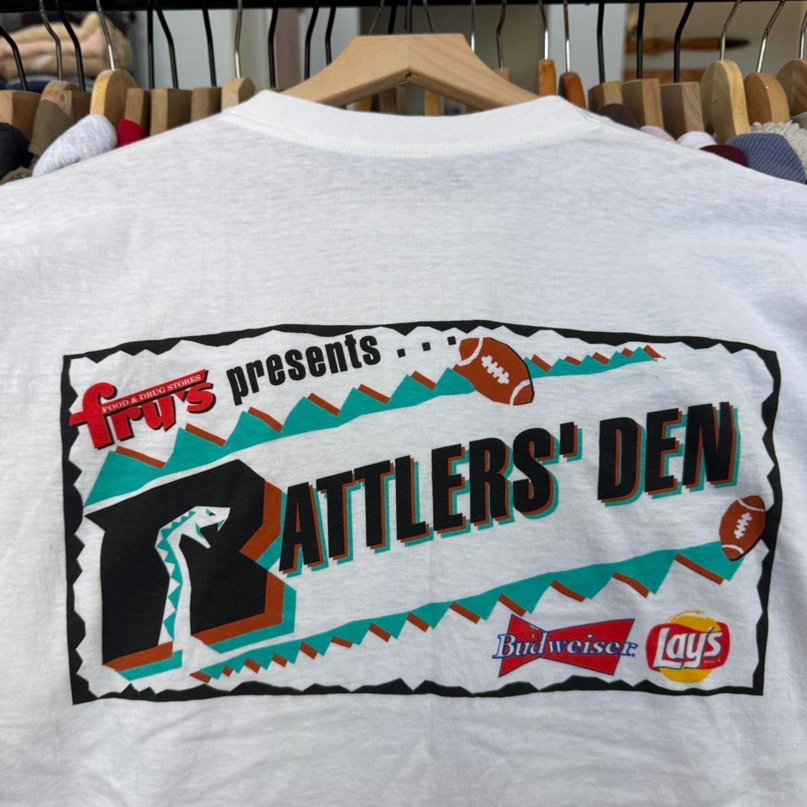 Other Vintage 90s Arizona Rattlers Signed Football T-Shirt White Size US XL / EU 56 / 4 - 4 Thumbnail