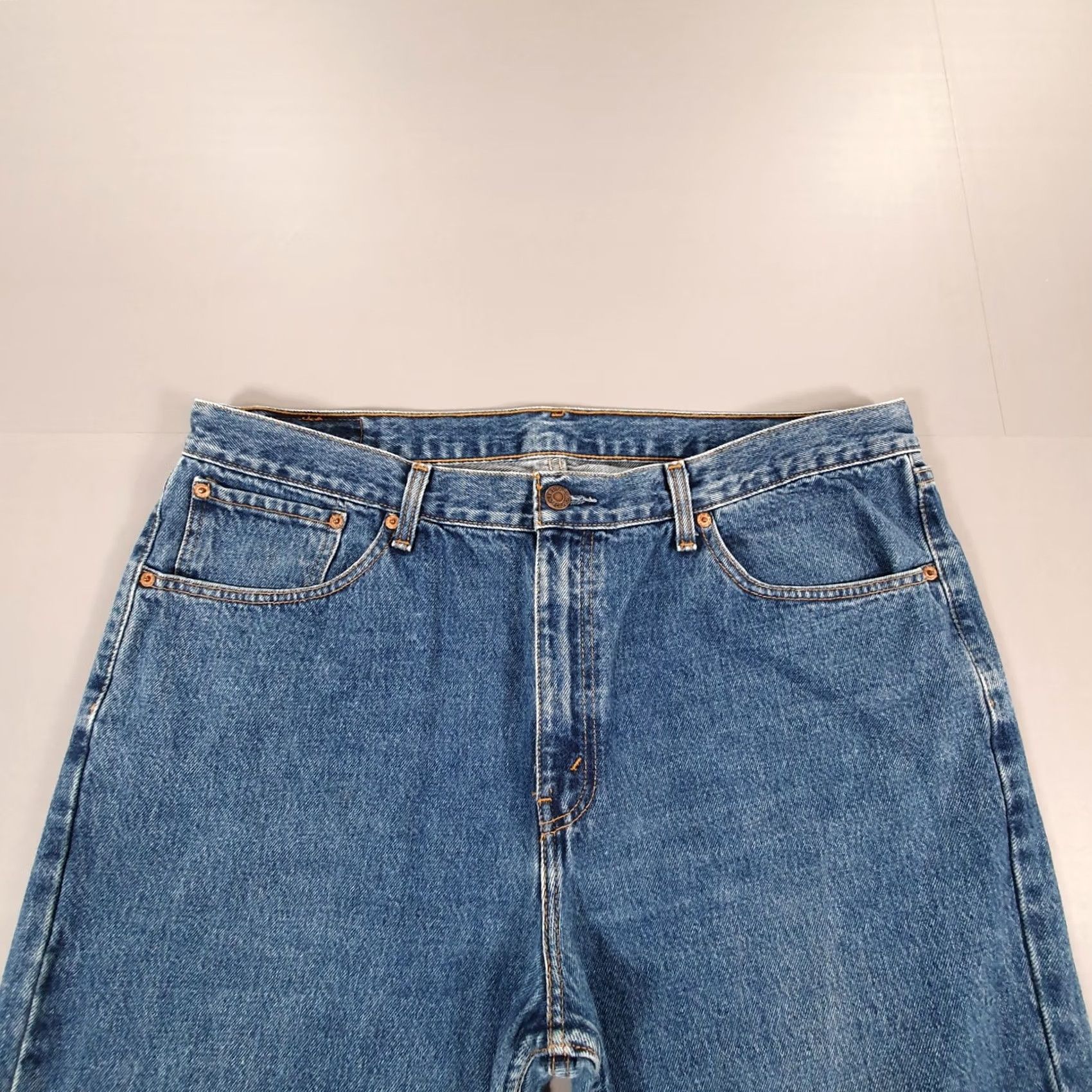 Levi's Levis Jeans Blue Regular 40 32 Denim 5-Pocket Straight Belt Zip Fly Mens W40 L32 Classic Size US 40 / EU 56 - 2 Thumbnail