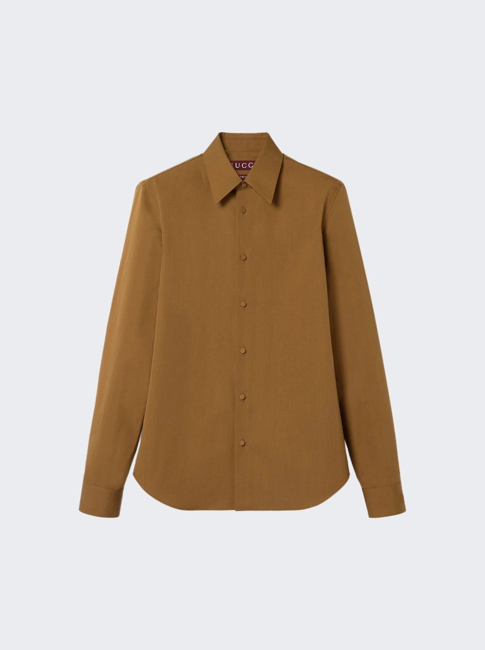 Gucci o1loc1c0326 797217 Heavy Cotton Poplin Shirt in Brown Size US S / EU 44-46 / 1 - 1 Thumbnail