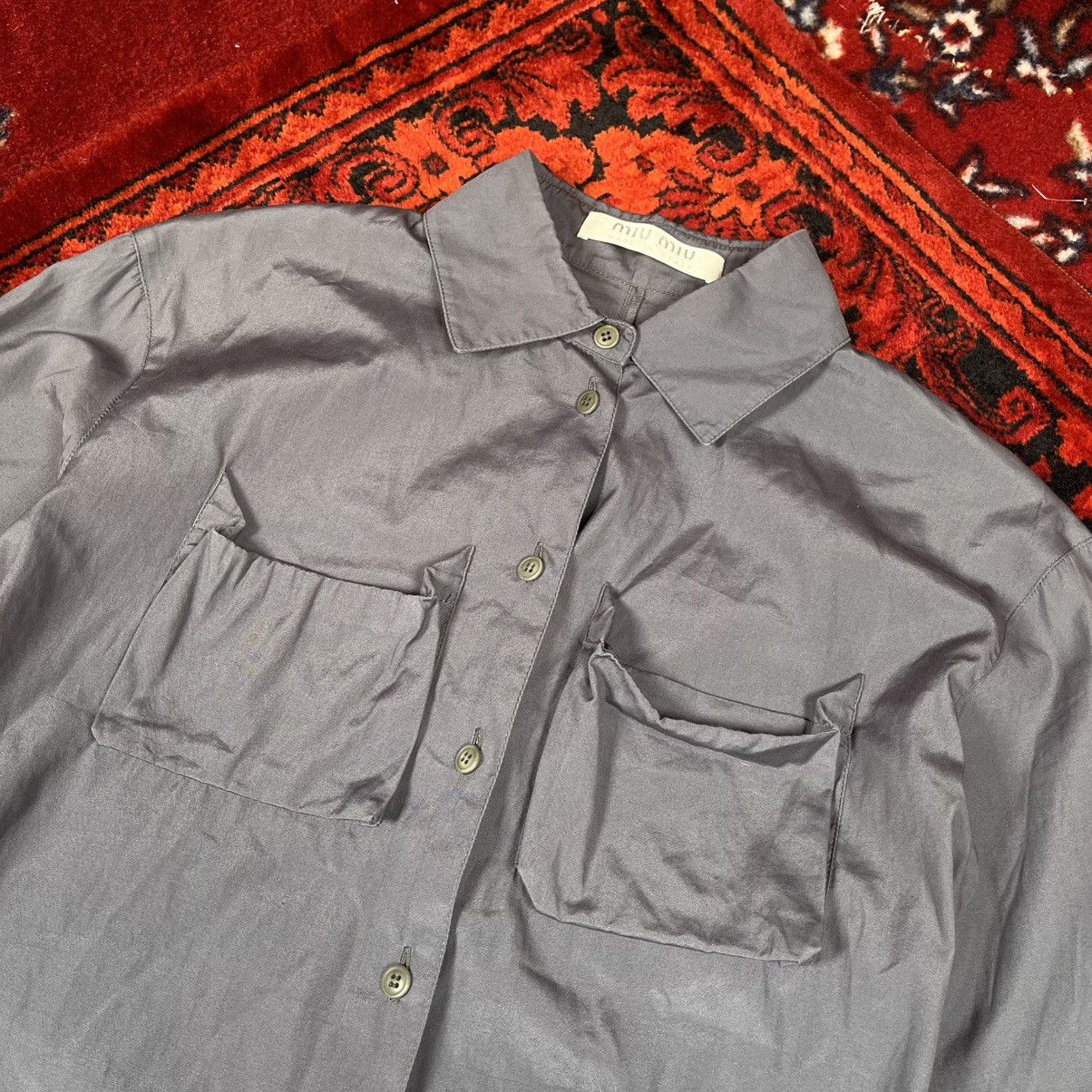 Miu Miu Vintage 2001 Archive Rare Pockets on Chest Miu Miu shirt Size S / US 4 / IT 40 - 3 Thumbnail