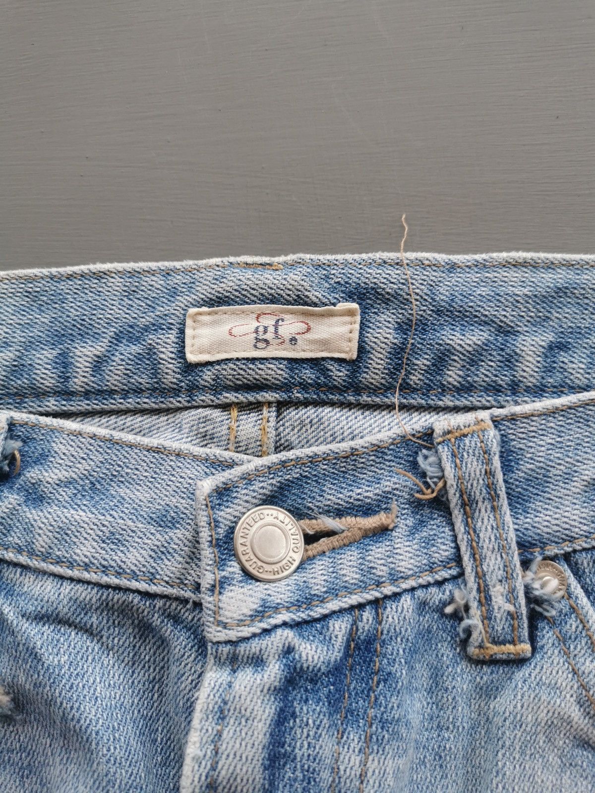 Japanese Brand GF Moment Back Hit Distressed Denim Jean Size US 33 - 6 Thumbnail