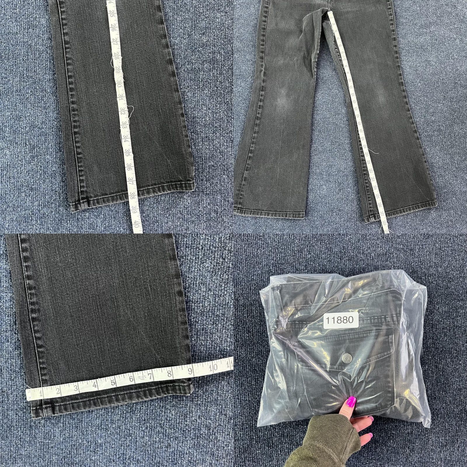 CO VINTAGE? LRL Lauren Jeans Co Jeans Womens 10P Black Bootcut Petite Charcoal Wash Denim Cotton Spandex Zip Embroidered Pockets Mens? Size 32" / US 10 / IT 46 - 8 Thumbnail