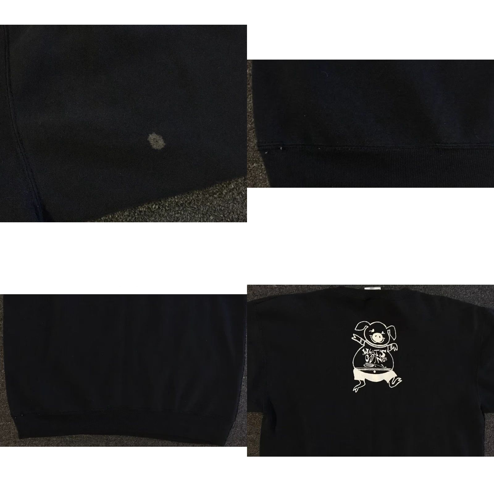 Vintage Vtg 90s Abstract Pig Faded Sweatshirt M Cartoon Animal Art Funny Skate Grunge 80 hoodie Mens Black Size M USA USA 80s 90s Grunge Cartoon Pig Abstract Size US M / EU 48-50 / 2 - 8 Thumbnail
