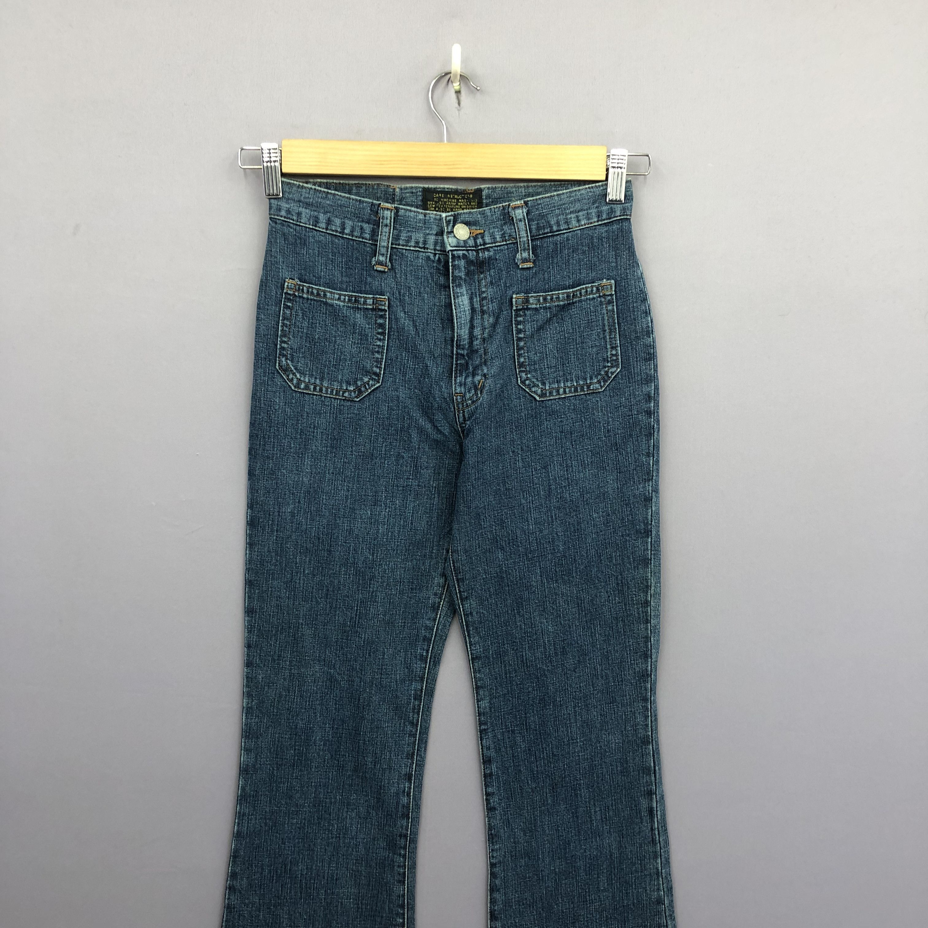Japanese Brand Vintage NWT 90s Studio D'Artisan Bush Pants Flare Blue Jeans Size 26" / US 2 / IT 38 - 3 Thumbnail