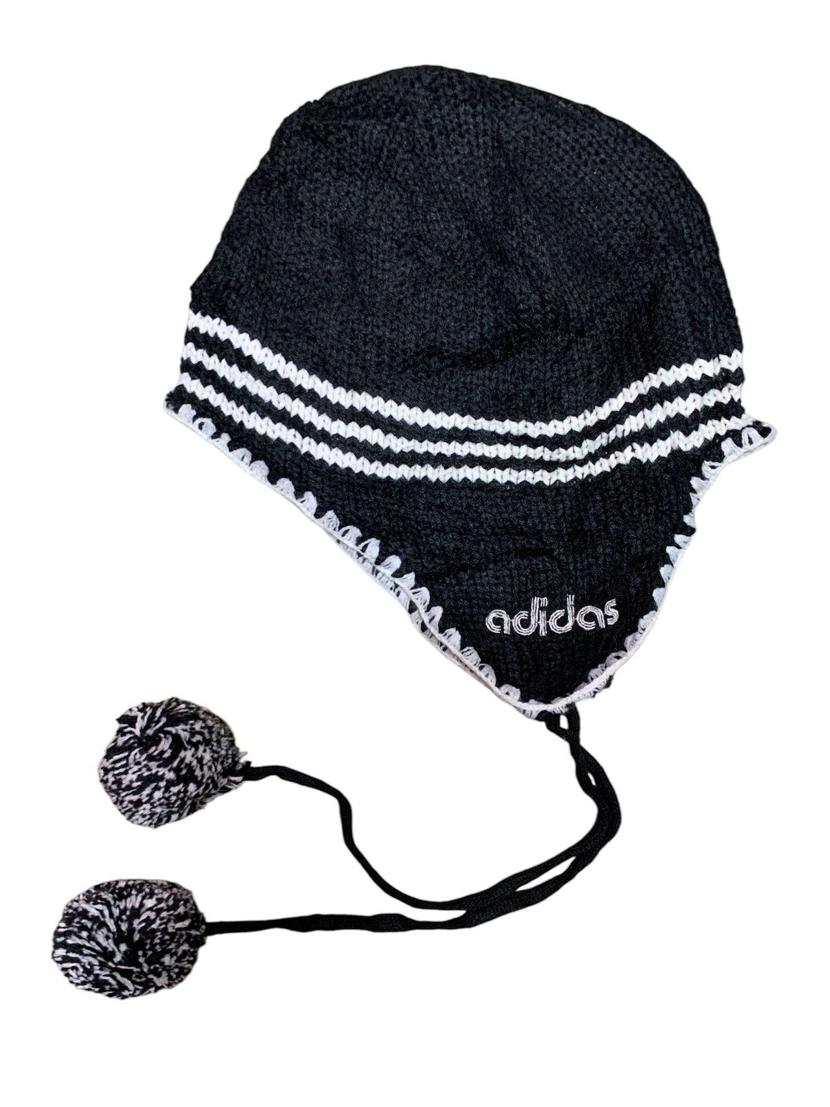 Adidas × Vintage Adidas Beanie Vintage Full Black Size ONE SIZE - 5 Thumbnail