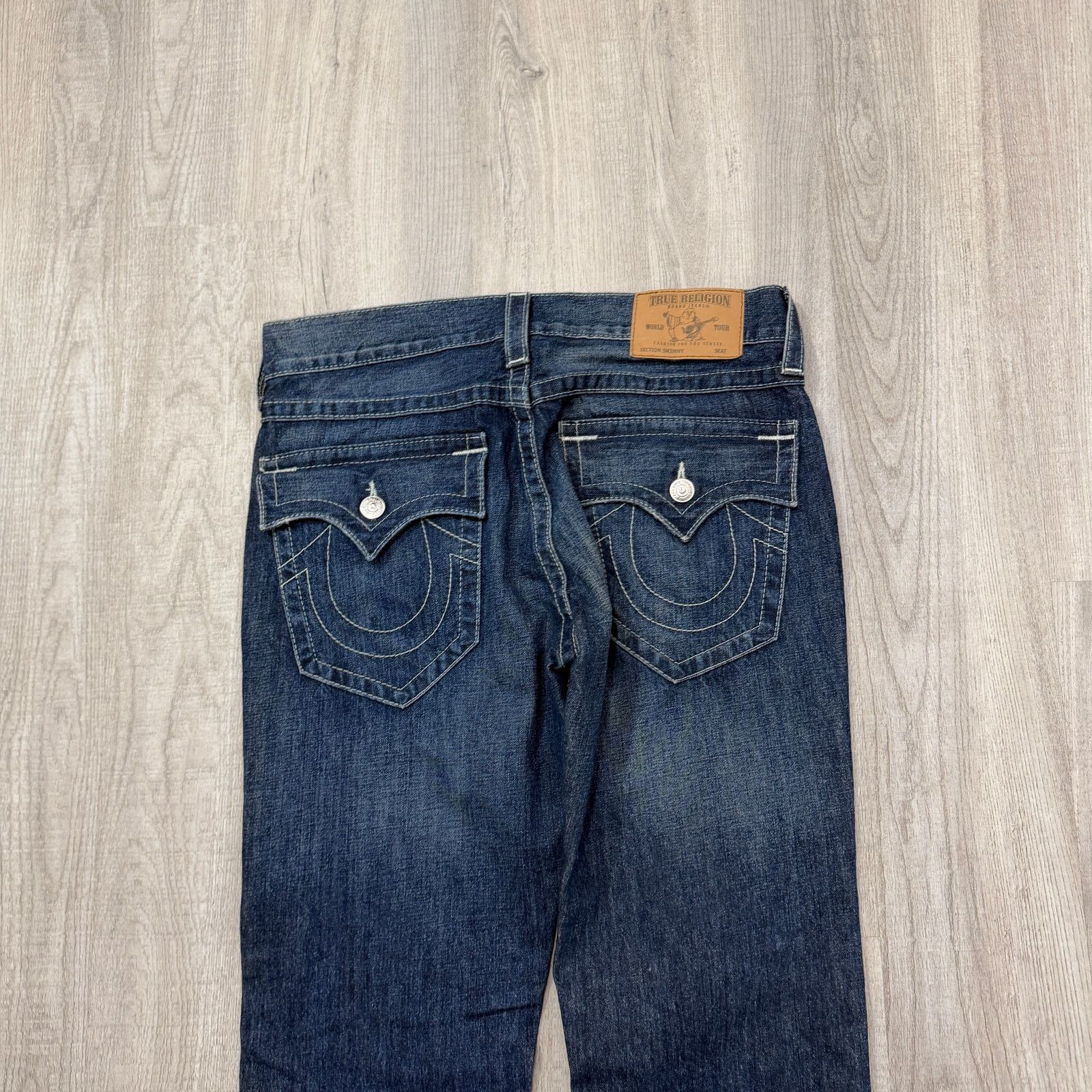 True Religion True Religion Jeans Mens 33x33 Blue Denim Skinny Flap Pocket Size US 33 - 8 Thumbnail