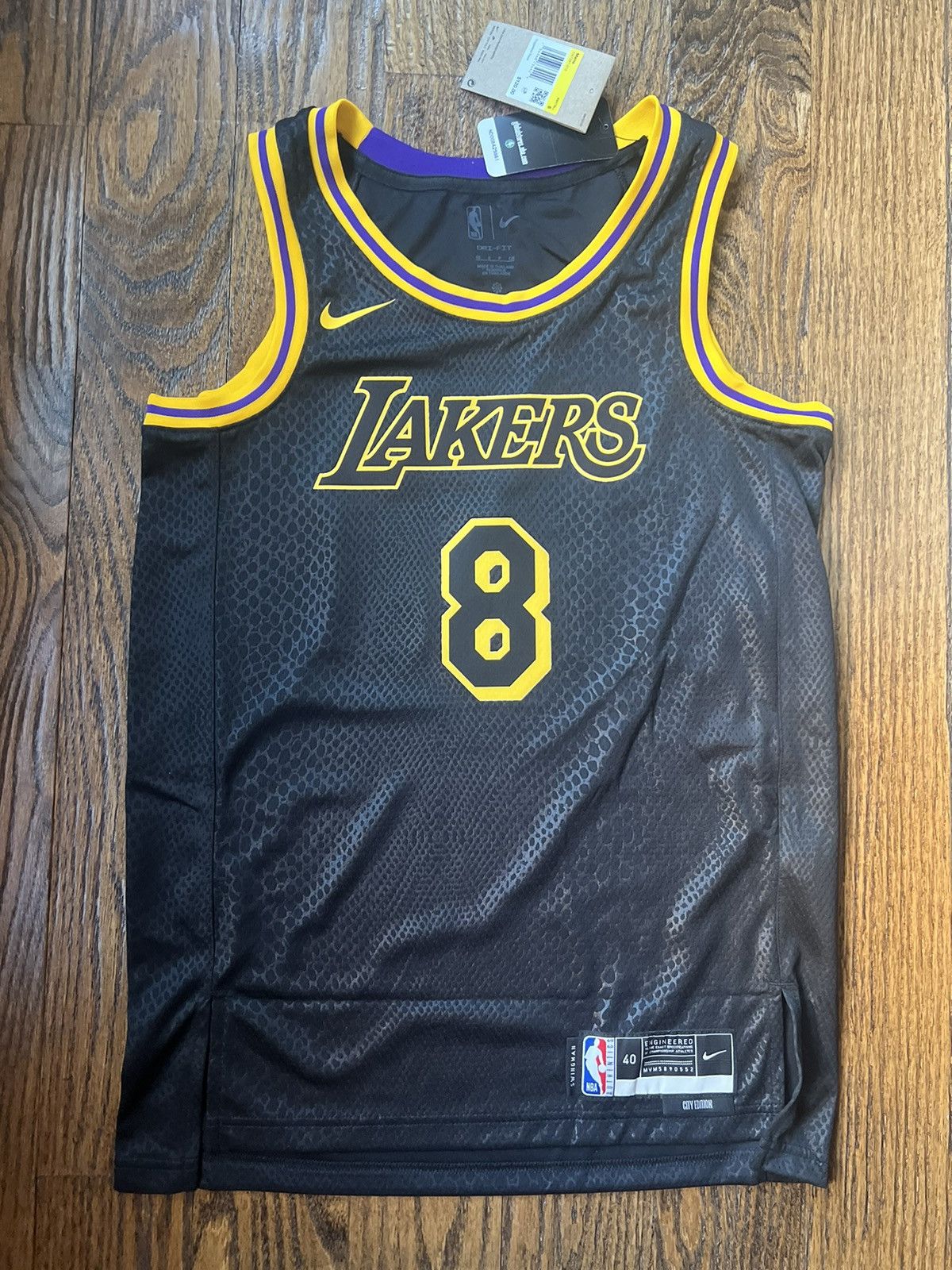 image of New Small Nike Kobe Mamba Lakers City Jersey Fn7297-010 in Black, Men's