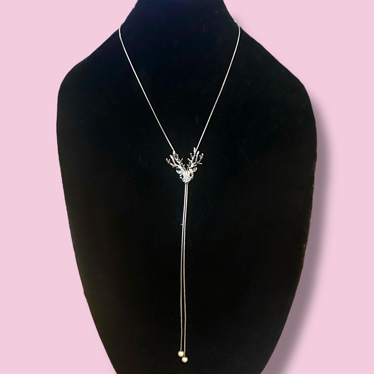 Other Silver tone rhinestone deer sliding lariat necklace Size ONE SIZE - 1 Thumbnail