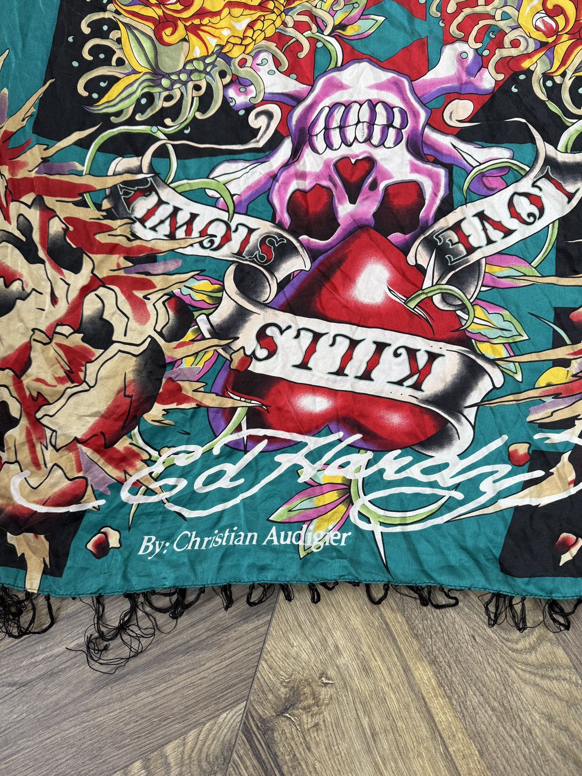 Ed Hardy Ed Hardy Christian Audigier Silk Scarve Love Kills Slowly Size ONE SIZE - 5 Thumbnail