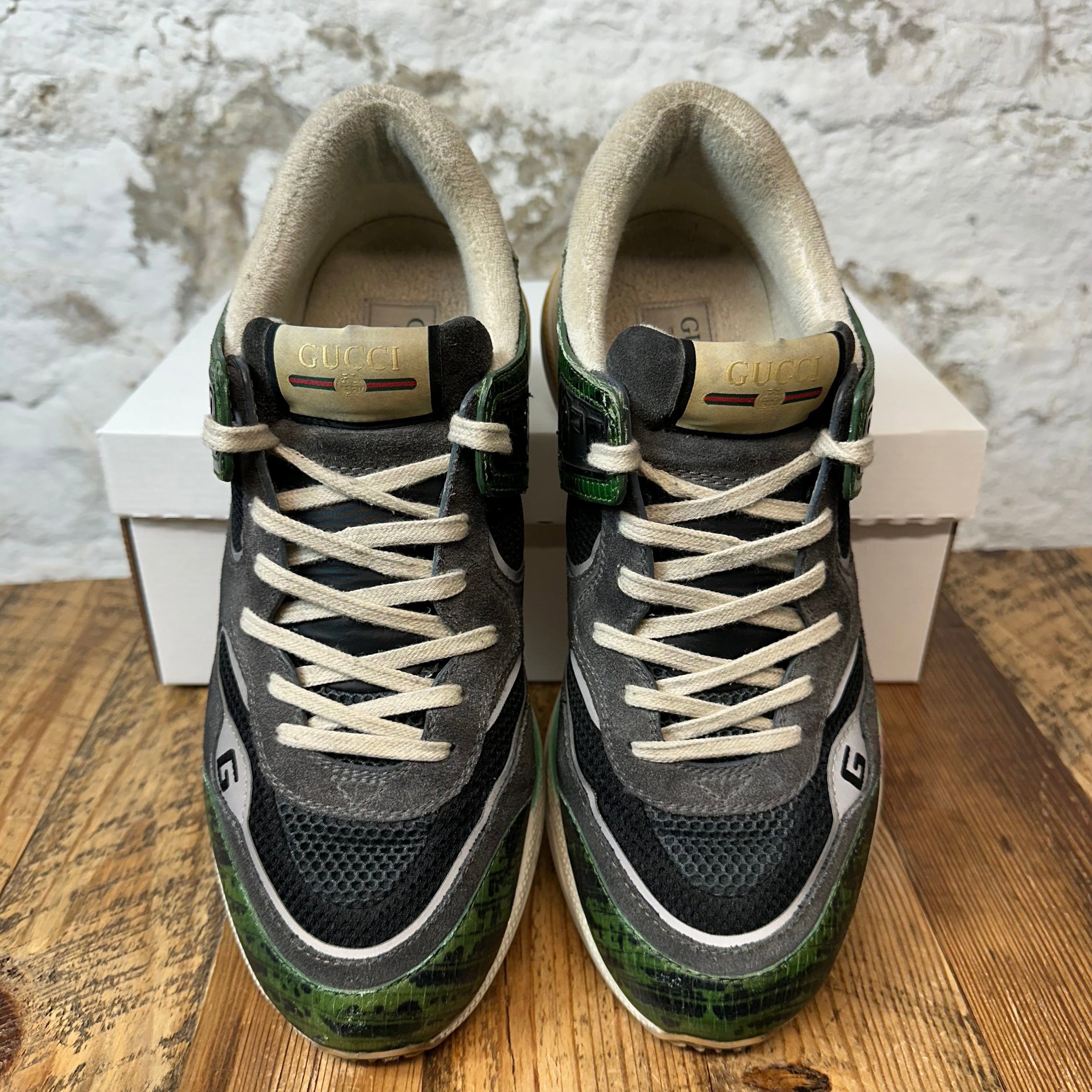 Gucci Gucci Ultrapace Green Gray Sneaker Sz 9.5 Size US 9.5 / EU 42-43 - 3 Thumbnail