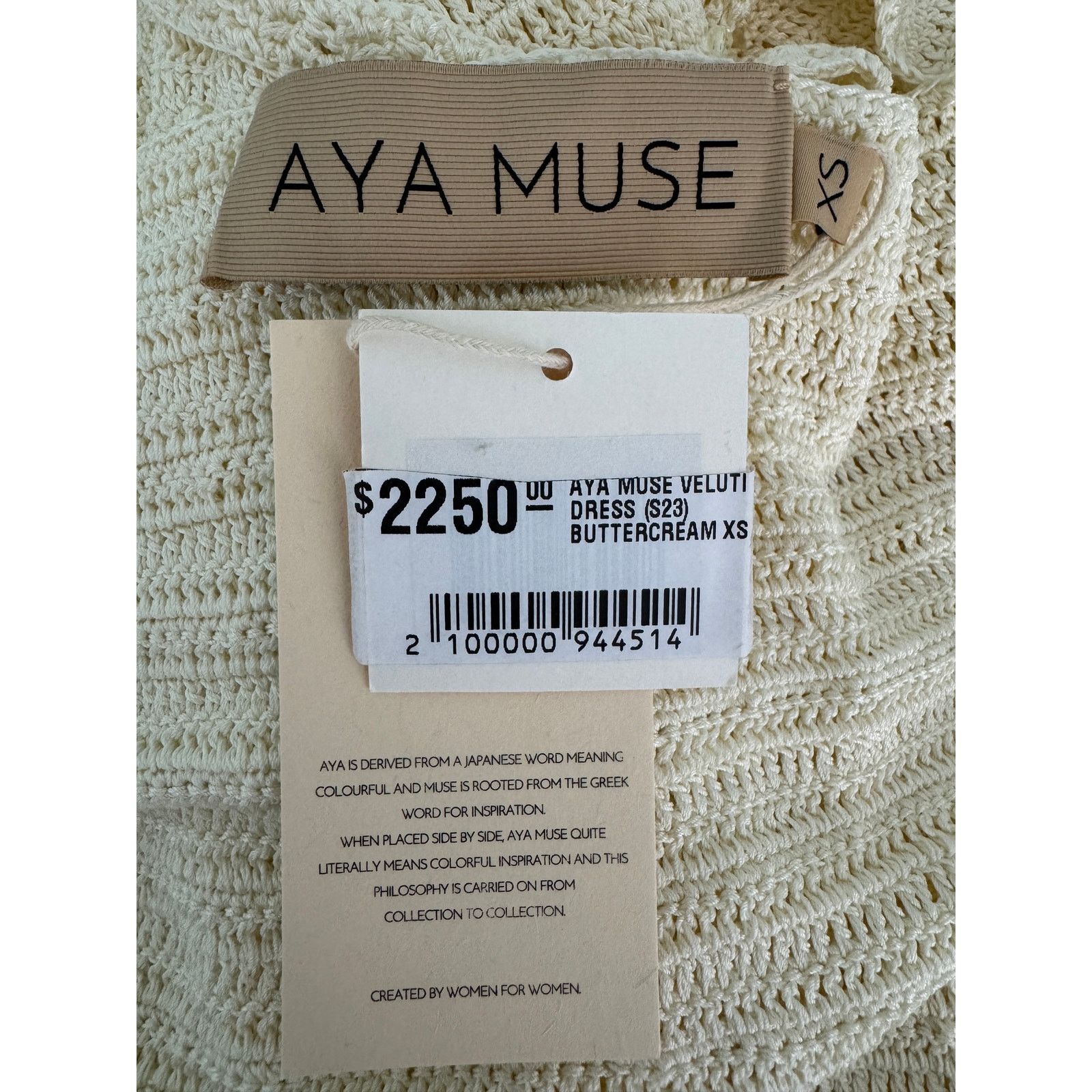 Aya Muse Veluti Embellished Crochet Maxi Dress 2 piece XS