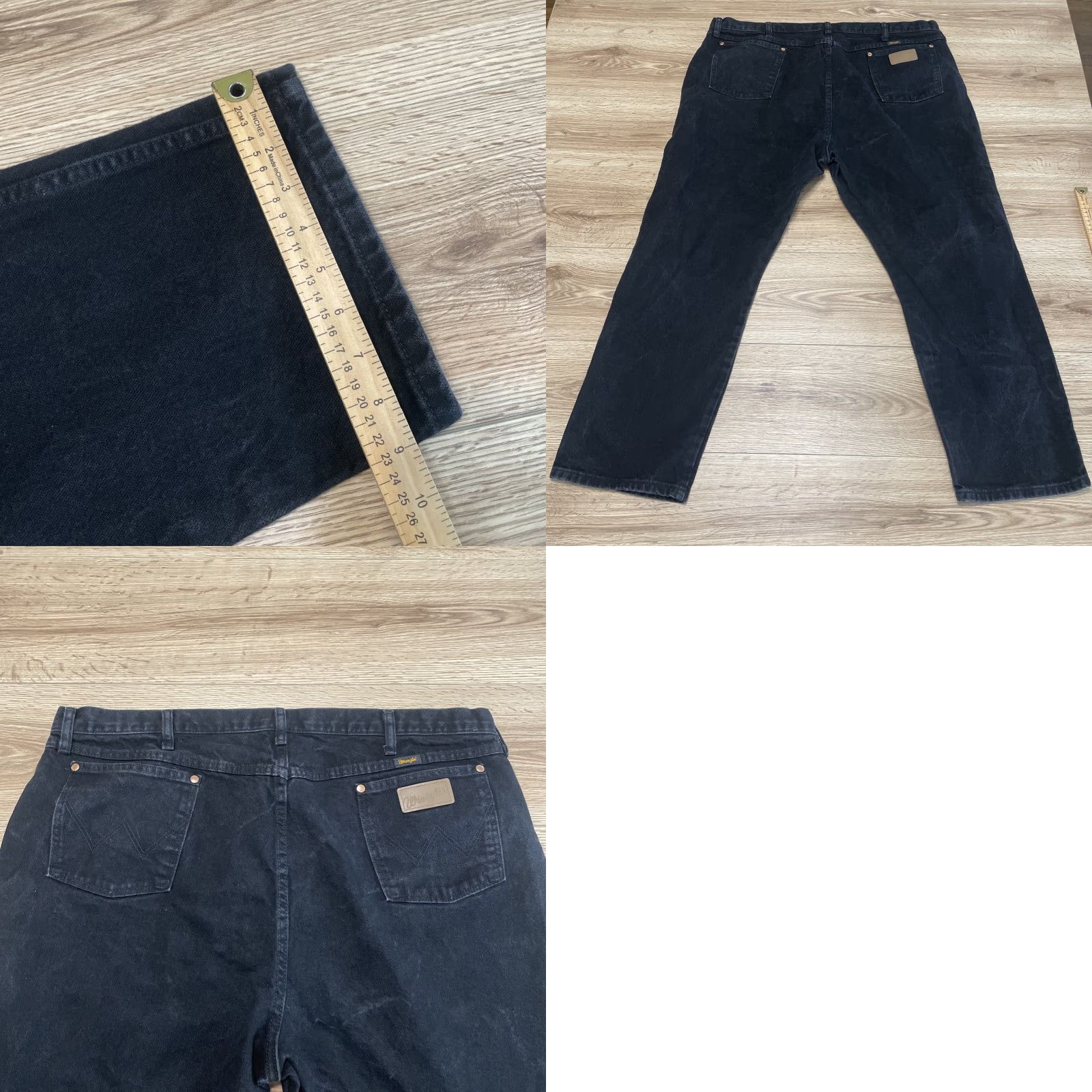 Wrangler WRANGLER Men's Regular Fit Straight Leg Faded Black Denim Jeans - Size 40x30 Size US 40 / EU 56 - 8 Thumbnail