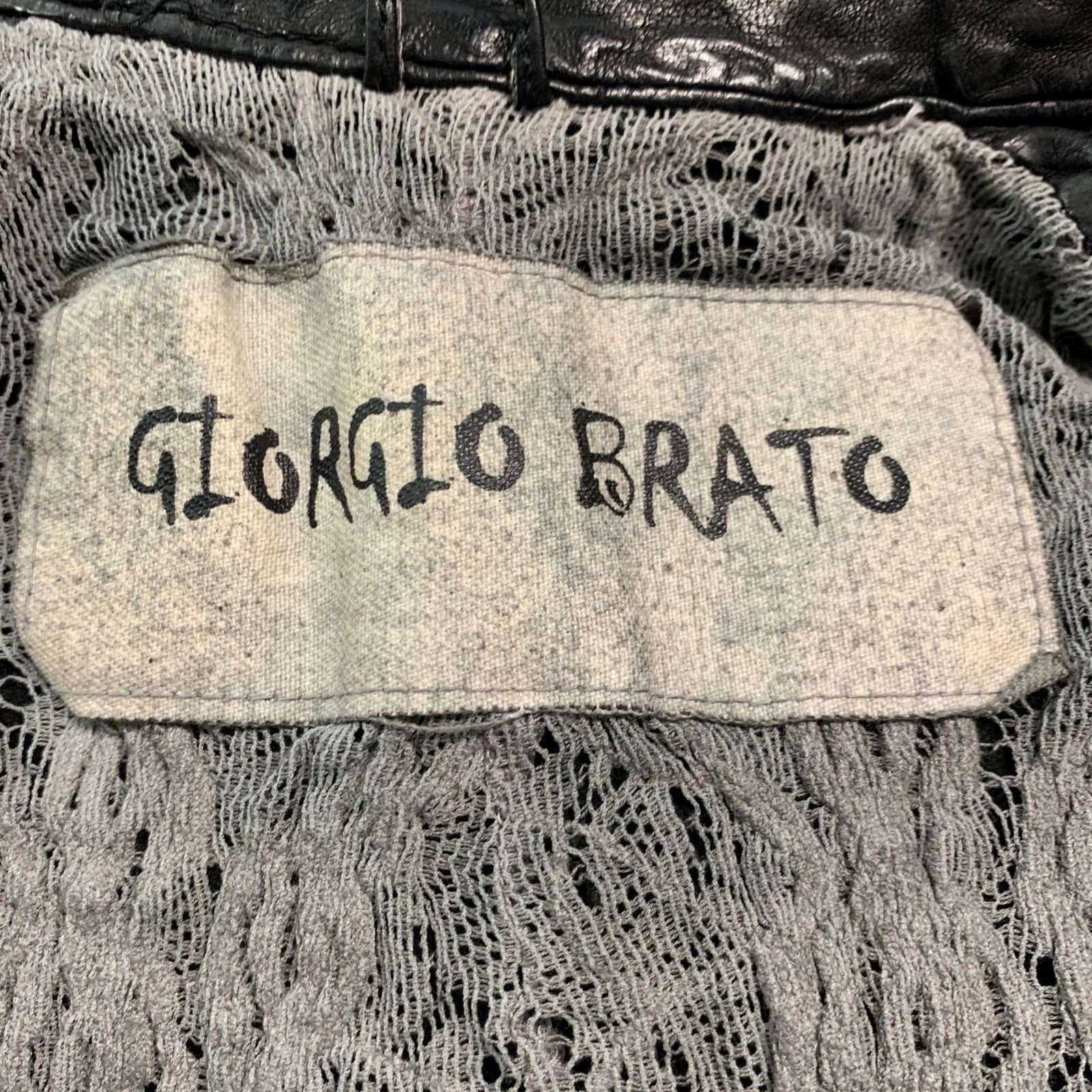 Giorgio Brato GIORGIO BRATO Size 4 Black Leather Button Up Jacket Size S / US 4 / IT 40 - 9 Thumbnail