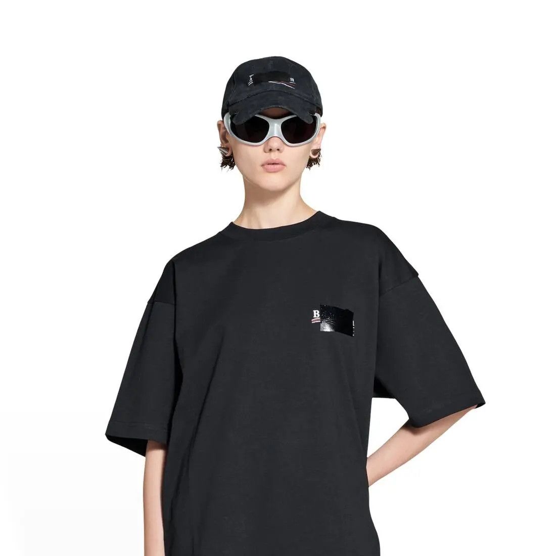 Balenciaga o1la1rc1a0625 Gaffer T-Shirt Large Fit in Black Size XXS / US 00 / IT 34 - 4 Thumbnail