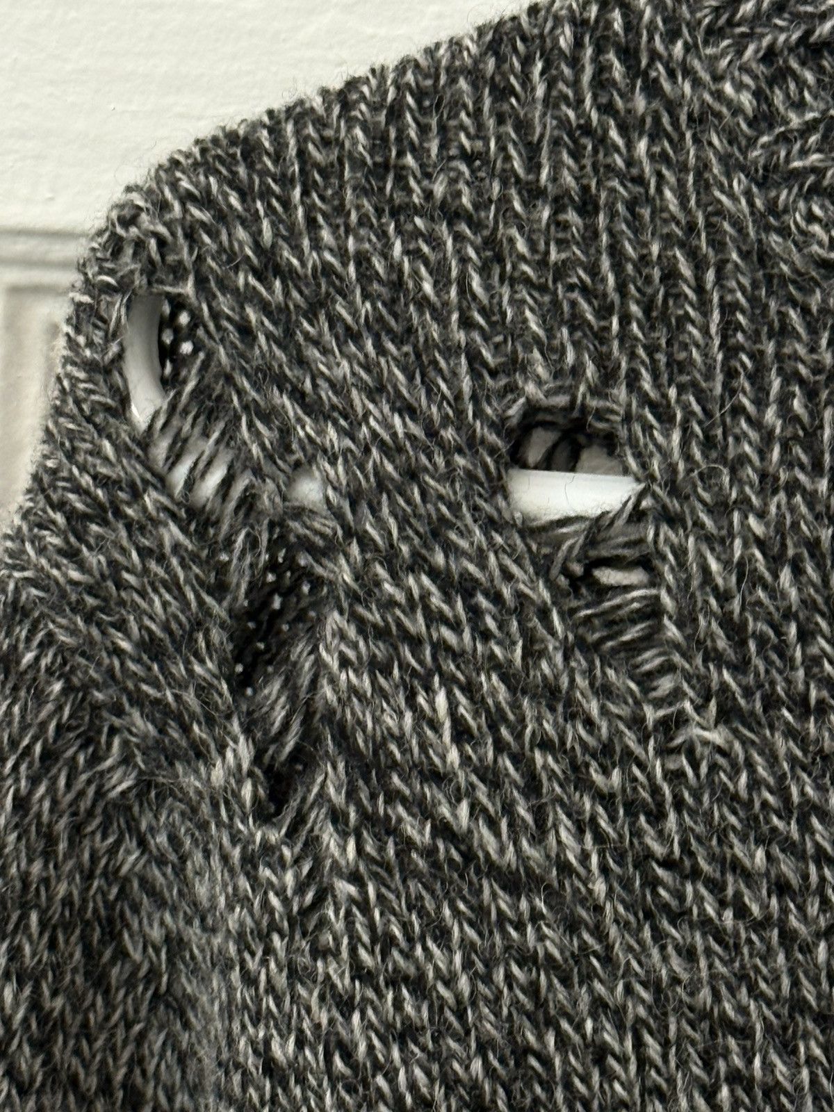 Diesel Black and gray Diesel deconstructed Alpaca knit sweater Size US M / EU 48-50 / 2 - 6 Thumbnail
