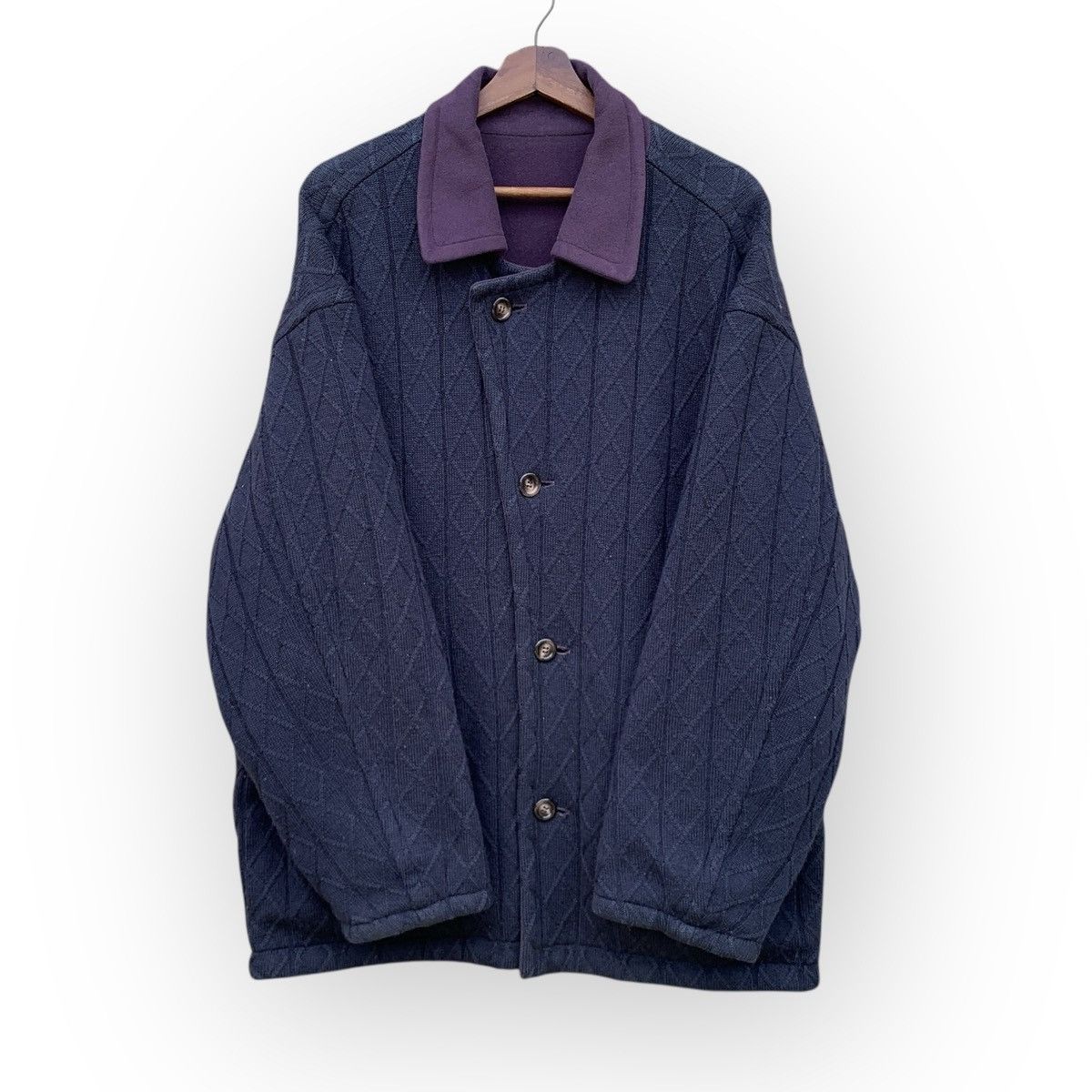 Christian Dior Monsieur VINTAGE CHRISTIAN DIOR MONSIEUR REVERSIBLE WOOL KNIT JACKET Size US XL / EU 56 / 4 - 3 Thumbnail