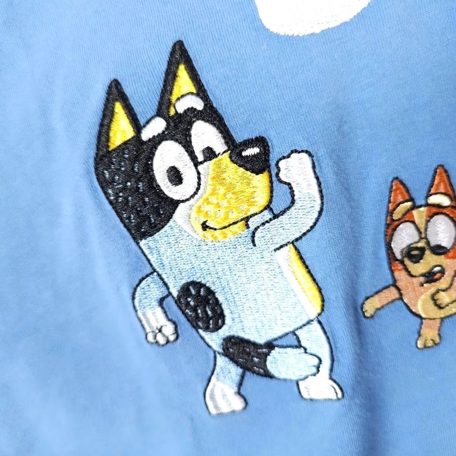 Vintage Bluey T Shirt Mens Large Blue Ludo Studio Embroidered Cartoon Cotton Crew Neck Short Sleeve Shirt Mens Girls Boys Added? Size US L / EU 52-54 / 3 - 5 Thumbnail
