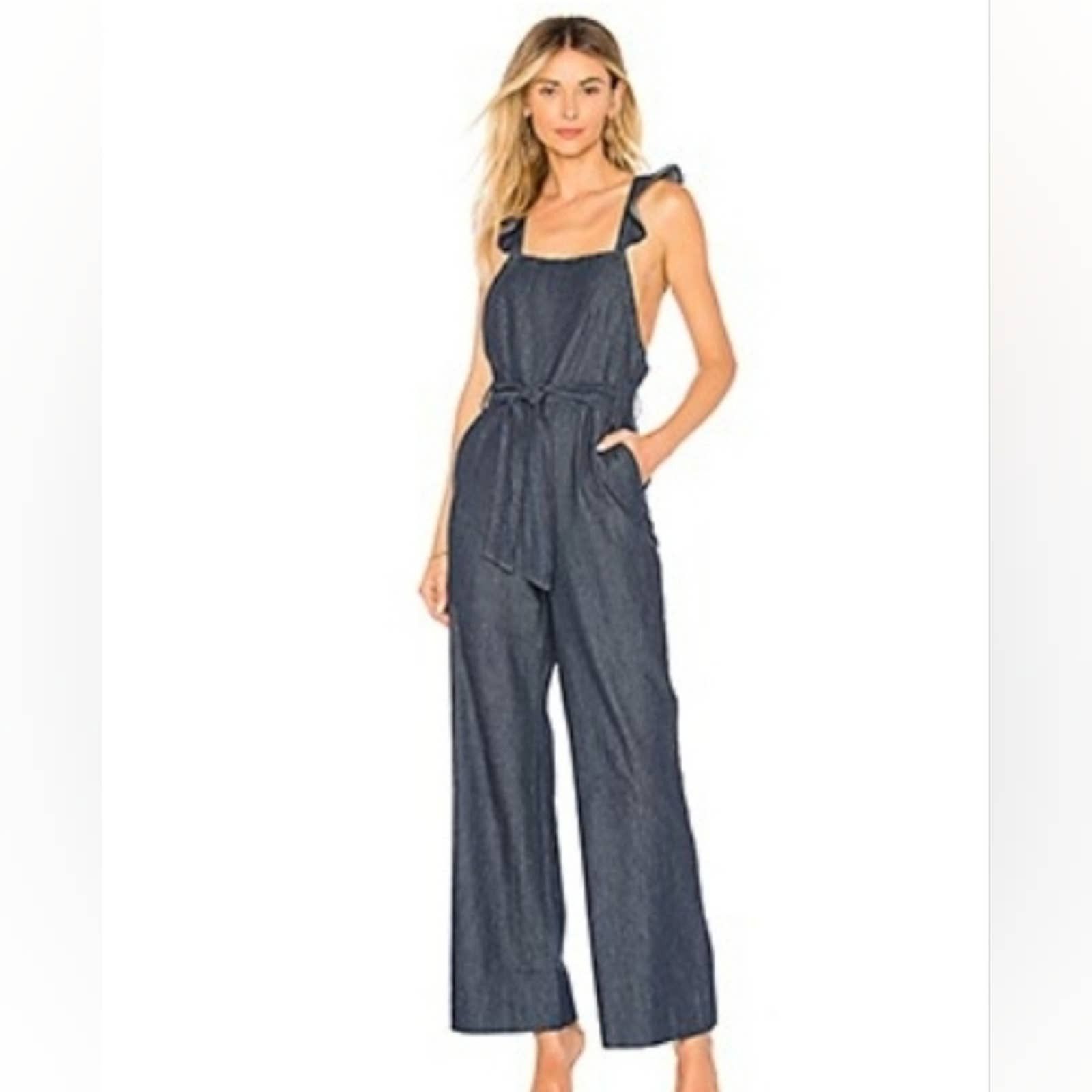 image of Joie NWT Alvina B Denim Jumpsuit In Atlantic in Blue, Women's (Size 34)