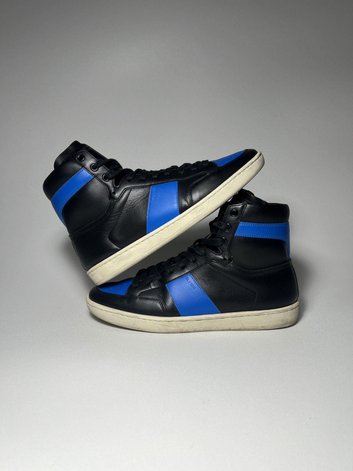 Saint Laurent Paris Signature Court Classic SL/10H Royal Leather High Top Size US 7 / EU 40 - 1 Thumbnail