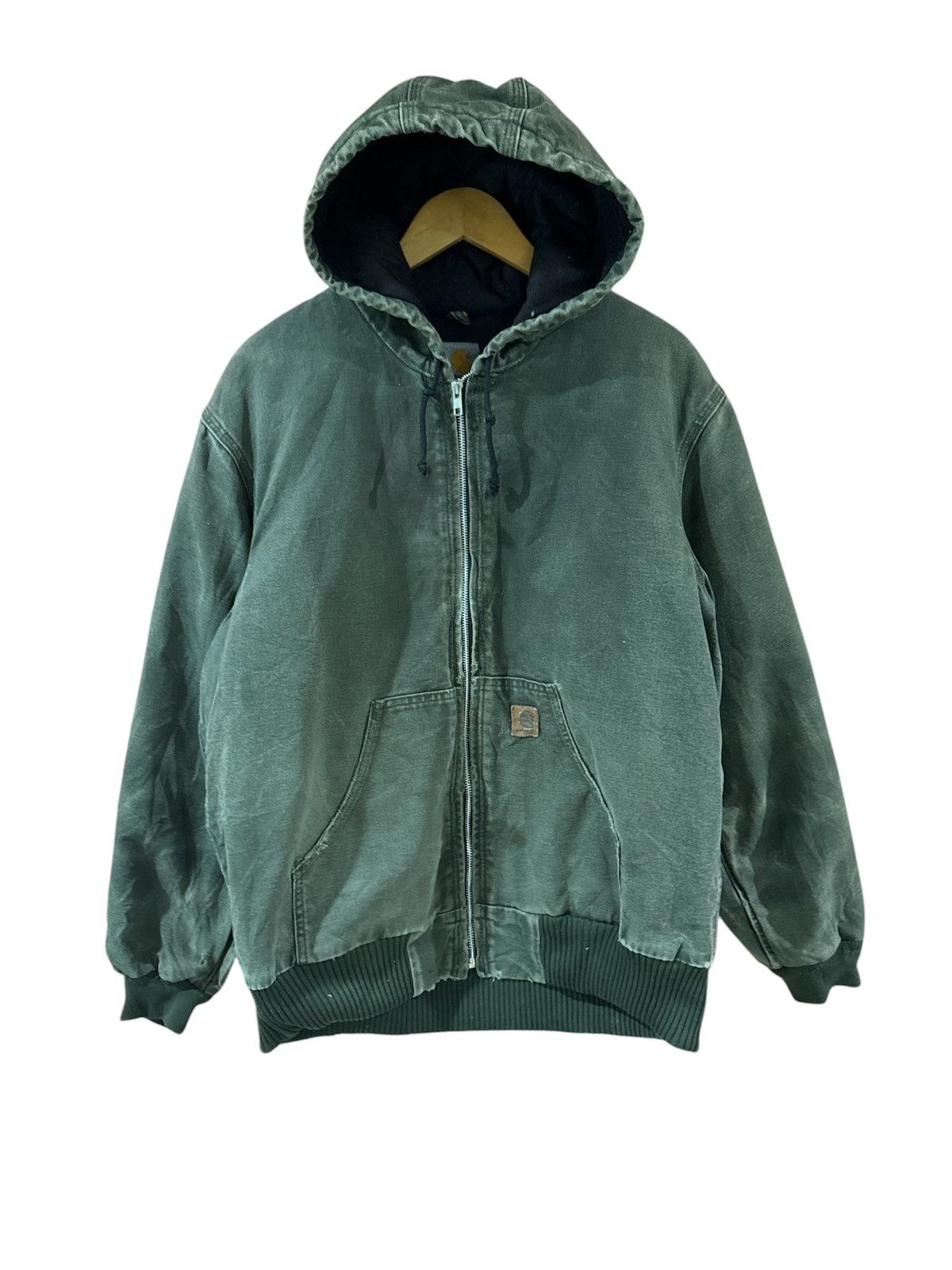 Carhartt Vintage Carhatt Green Active Jacket Hoodie Size US L / EU 52-54 / 3 - 1 Thumbnail