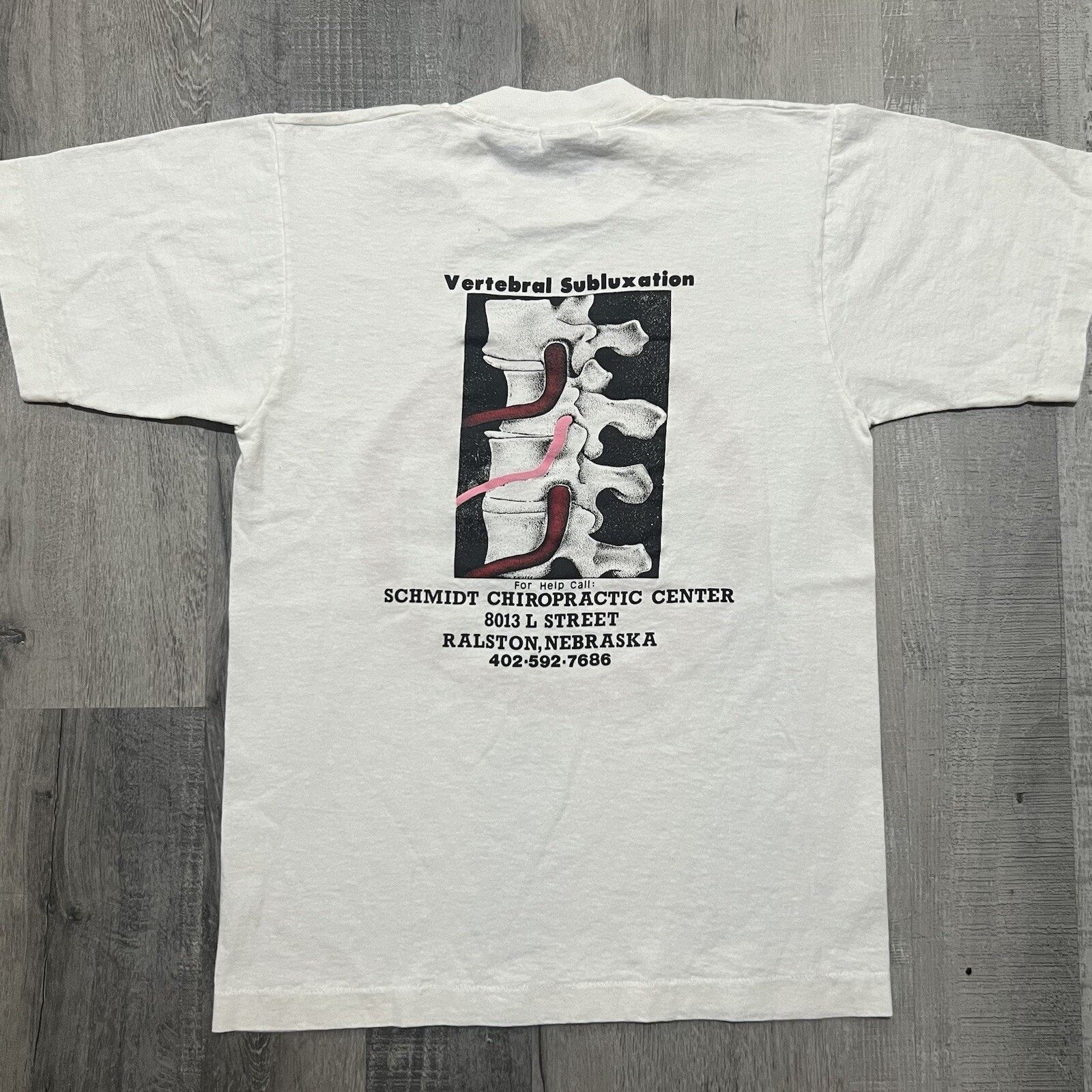 Fruit Of The Loom VTG STOP SUBLUXATION 90s Medical Dislocation Skeletal Shirt Size US S / EU 44-46 / 1 - 2 Thumbnail