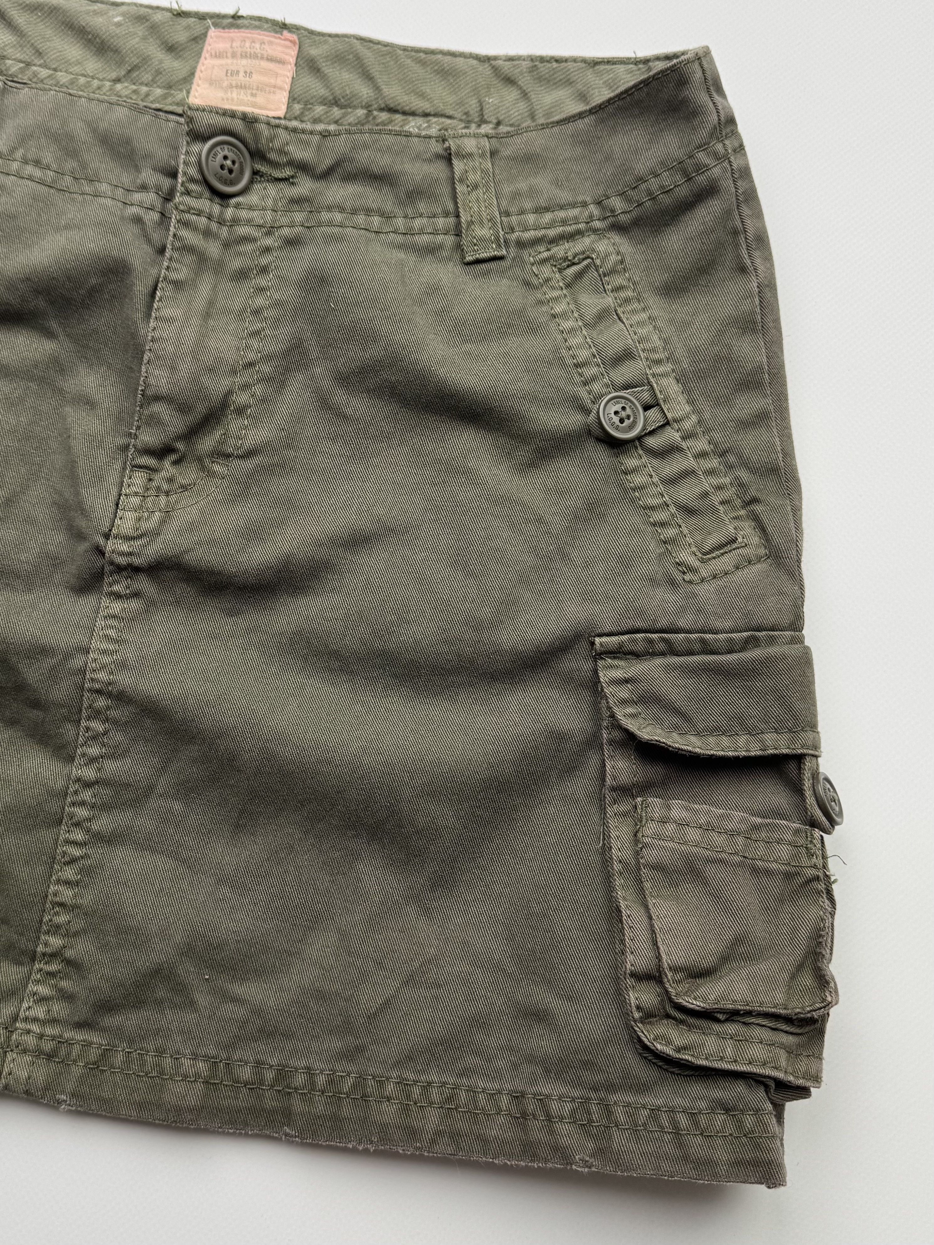 Vintage Vintage Cargo Mini Skirt B394(V164) Size 26" / US 2 / IT 38 - 2 Thumbnail