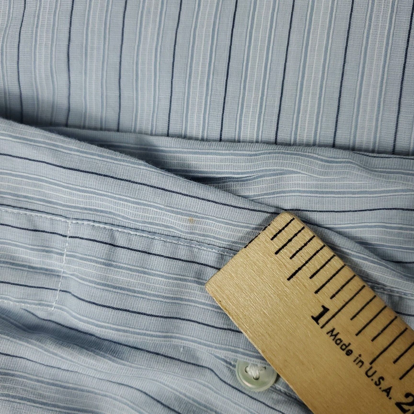 John Varvatos John Varvatos Blue Striped Dress Shirt Mens Size 17 Long Sleeve Button-Up Size 46R - 4 Thumbnail
