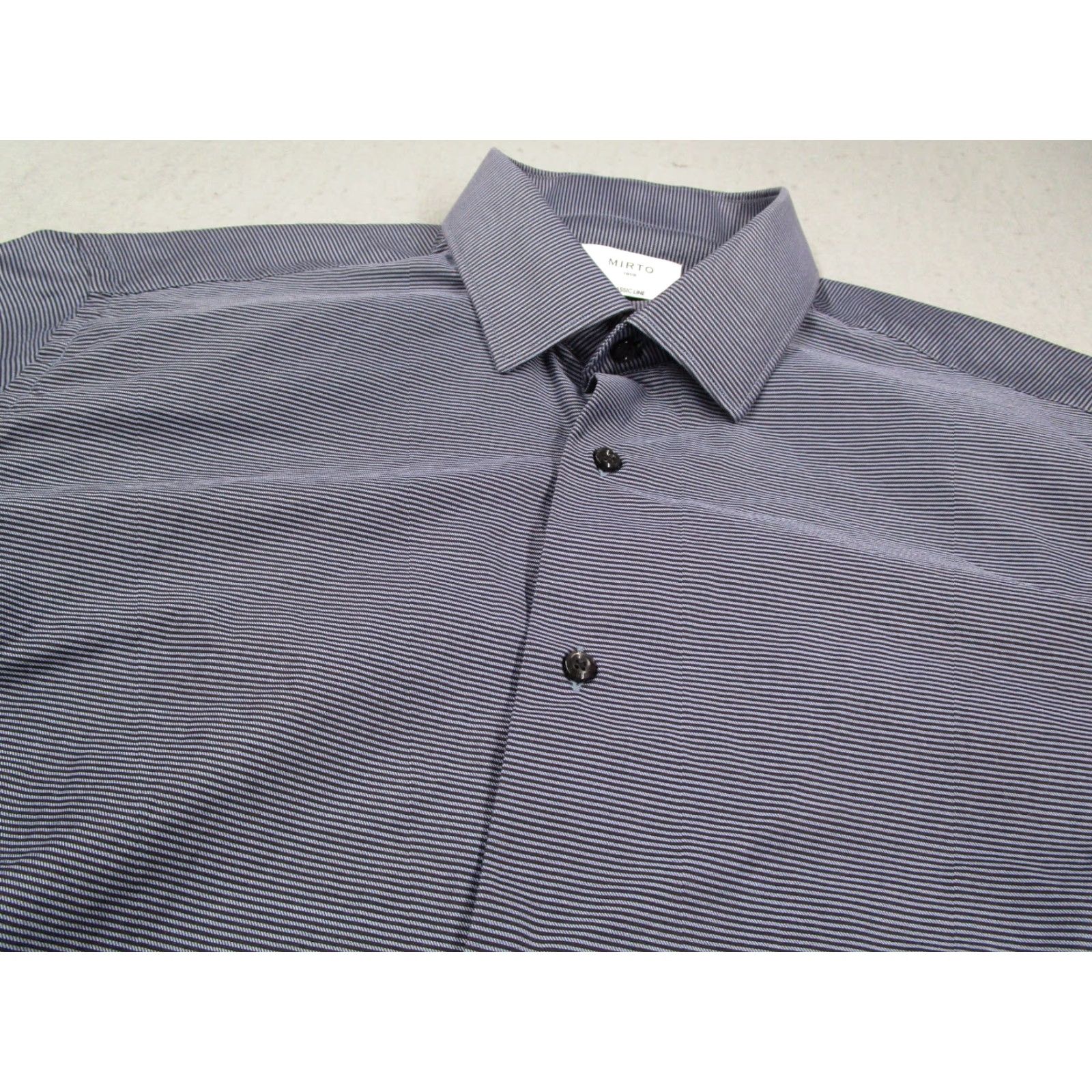 Vintage Mirto Shirt Mens 2XL Blue Striped Button-Down Cotton Made in Spain Preppy Classic Mens Size US XXL / EU 58 / 5 - 2 Thumbnail