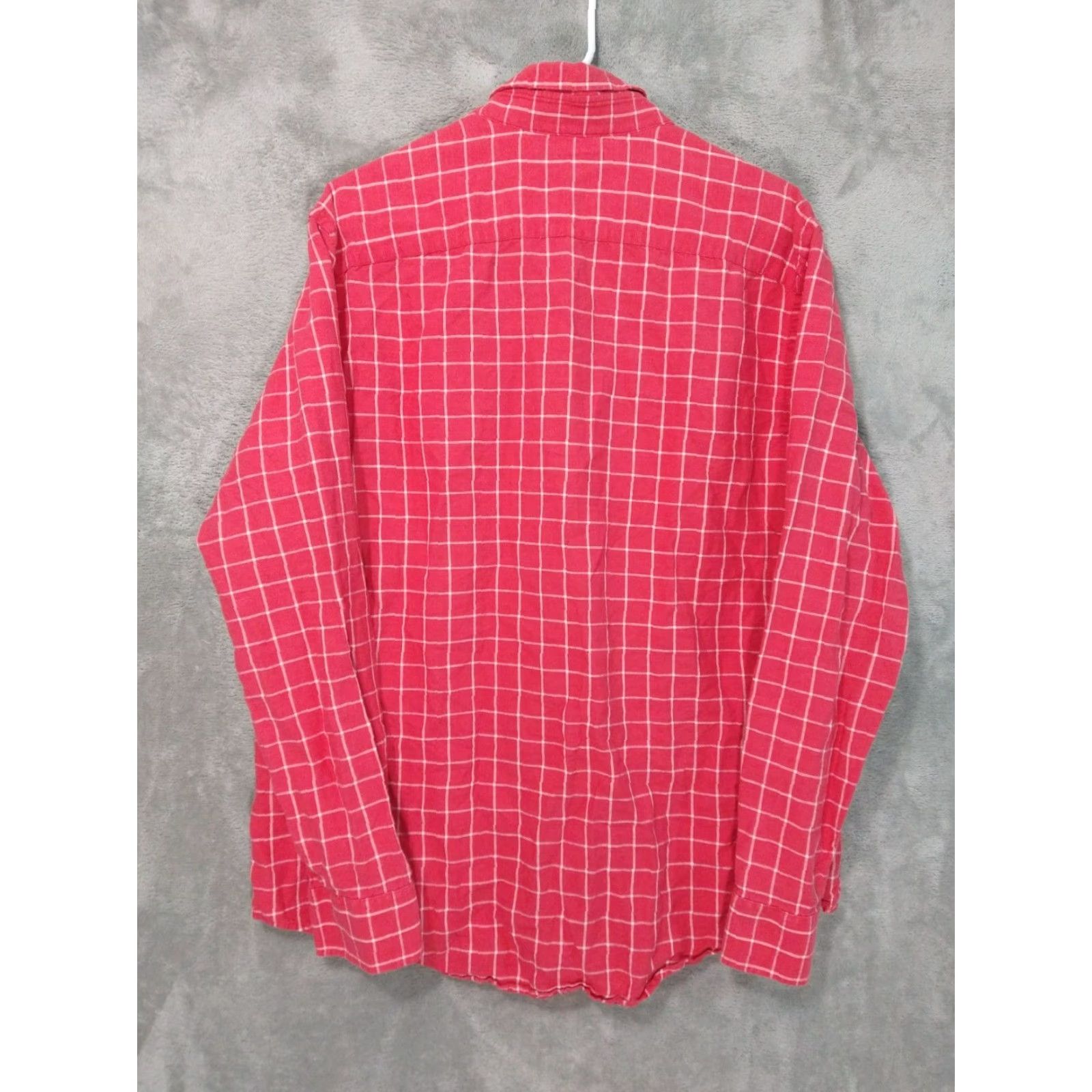 Banana Republic VINTAGE Banana Republic Shirt Mens XL Red Plaid Linen Blend Long Sleeve Button- Down Size US XL / EU 56 / 4 - 2 Thumbnail
