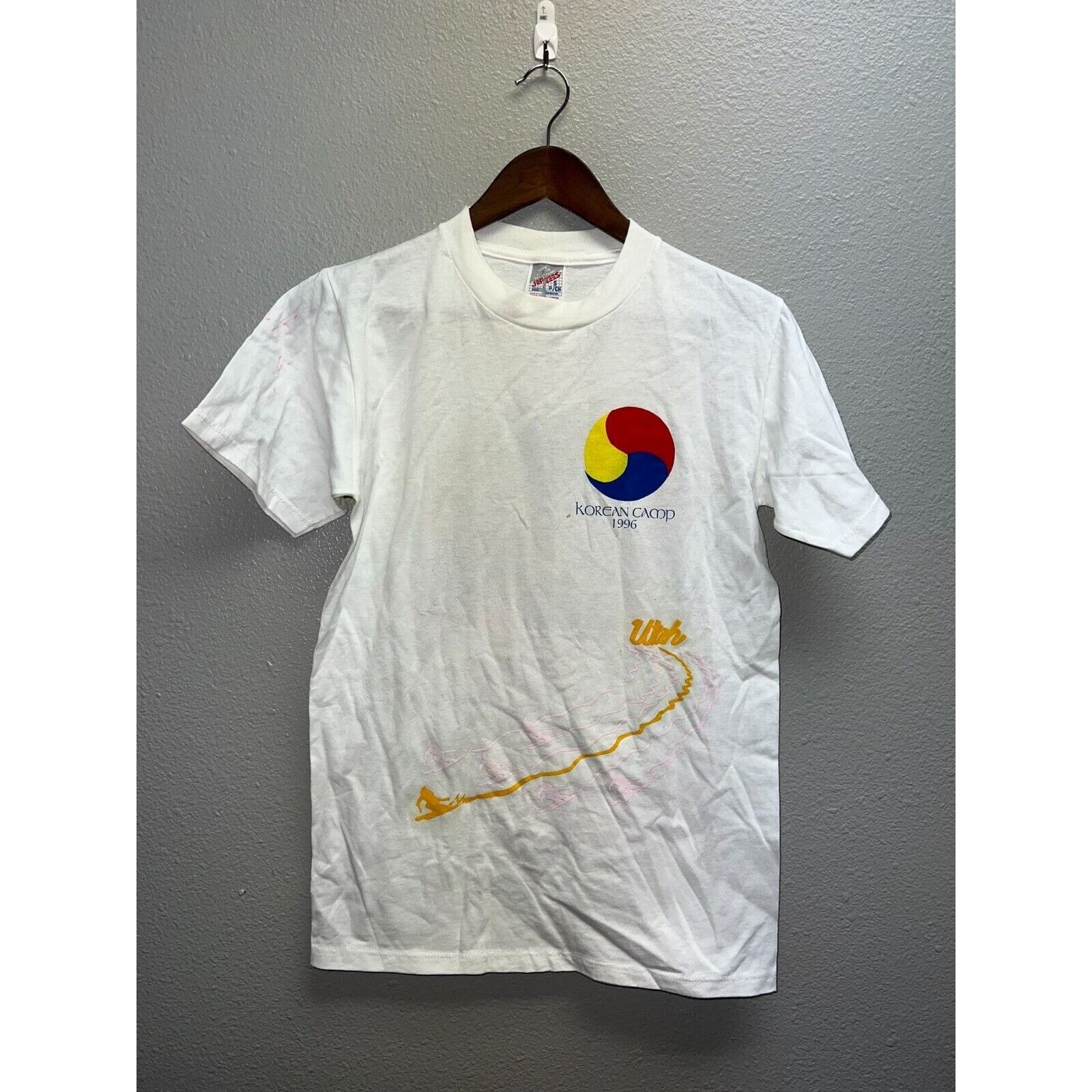 Jerzees Vintage Korean Camp Shirt Test Print Utah Skiing Ski Tee S Size US S / EU 44-46 / 1 - 1 Thumbnail
