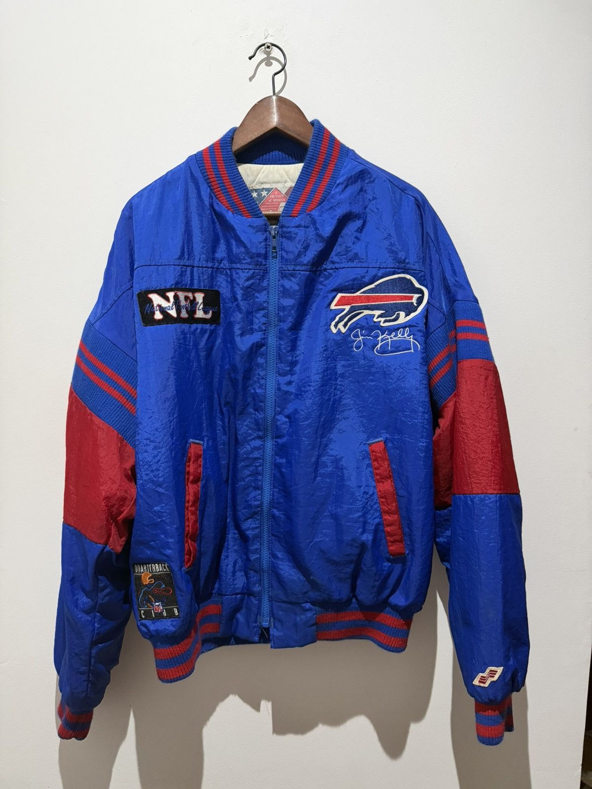 NFL Vintage 90s Buffalo Bills Jim Kelly Jacket Size US XL / EU 56 / 4 - 1 Thumbnail