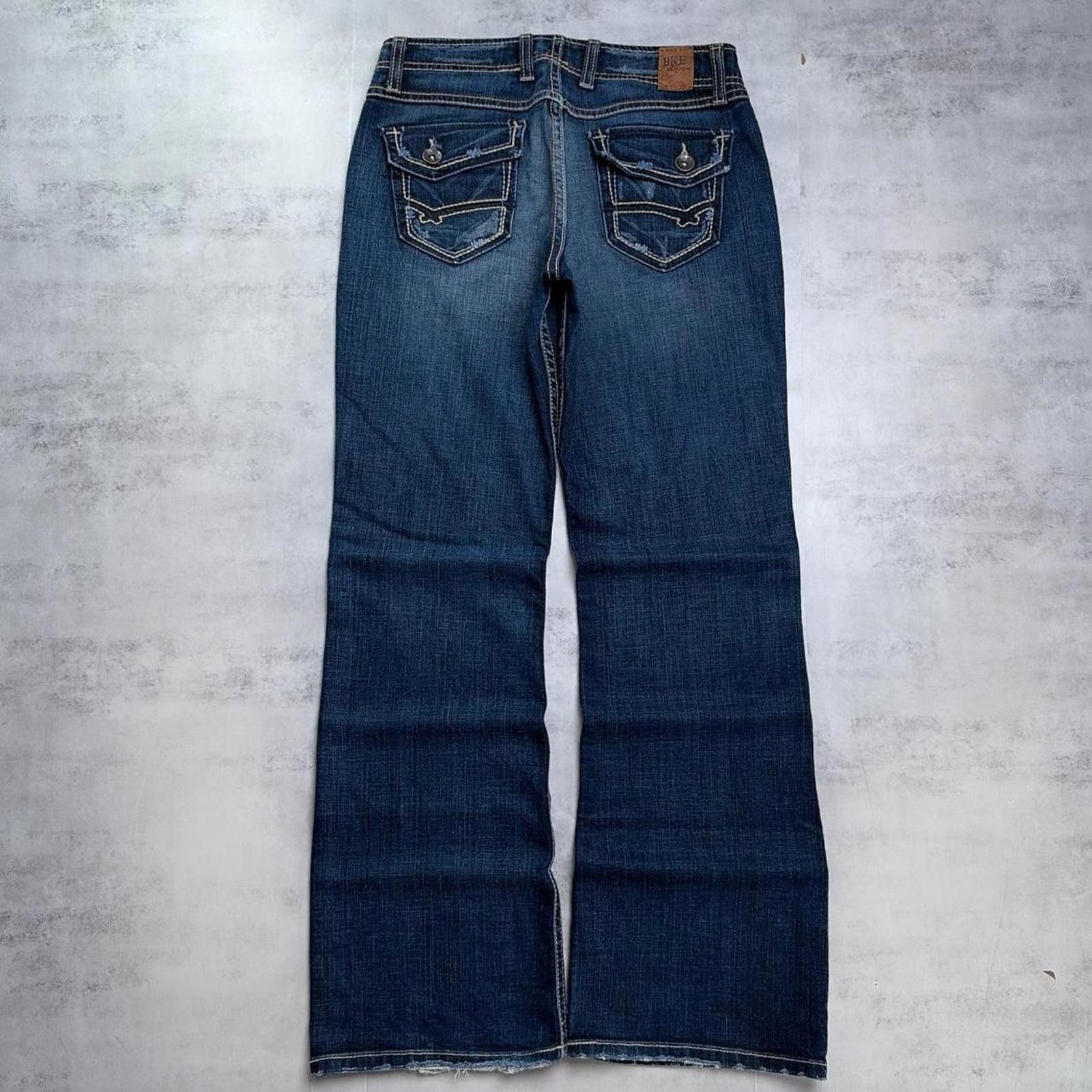 BKE Y2K Dark Wash BKE Denim Grunge Flared Denim Jeans Size 30" / US 8 / IT 44 - 1 Thumbnail
