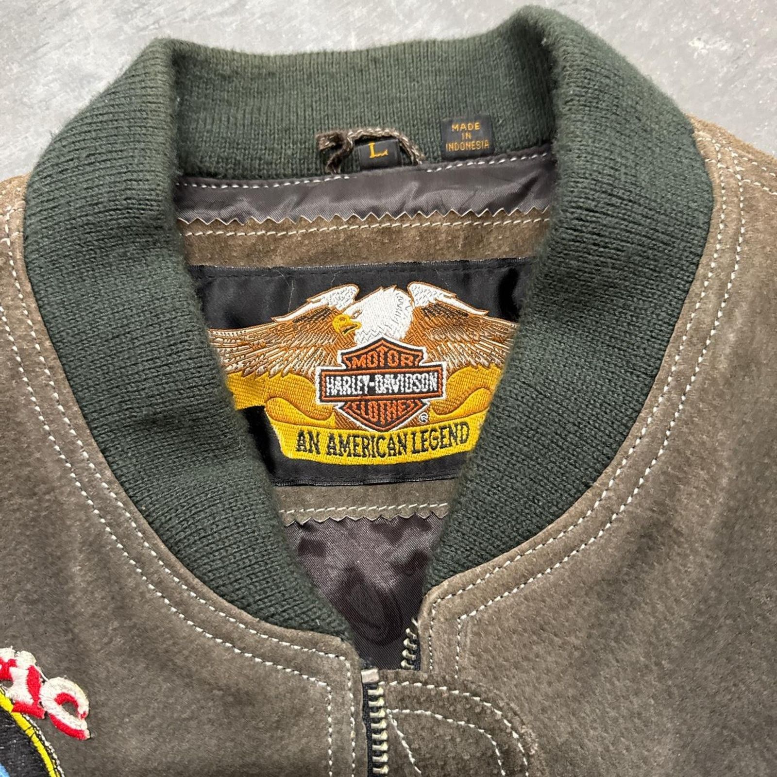 Harley Davidson × Vintage Vintage 90s Harley Davidson Motorcycles Suede Leather Jacket Size US L / EU 52-54 / 3 - 5 Thumbnail