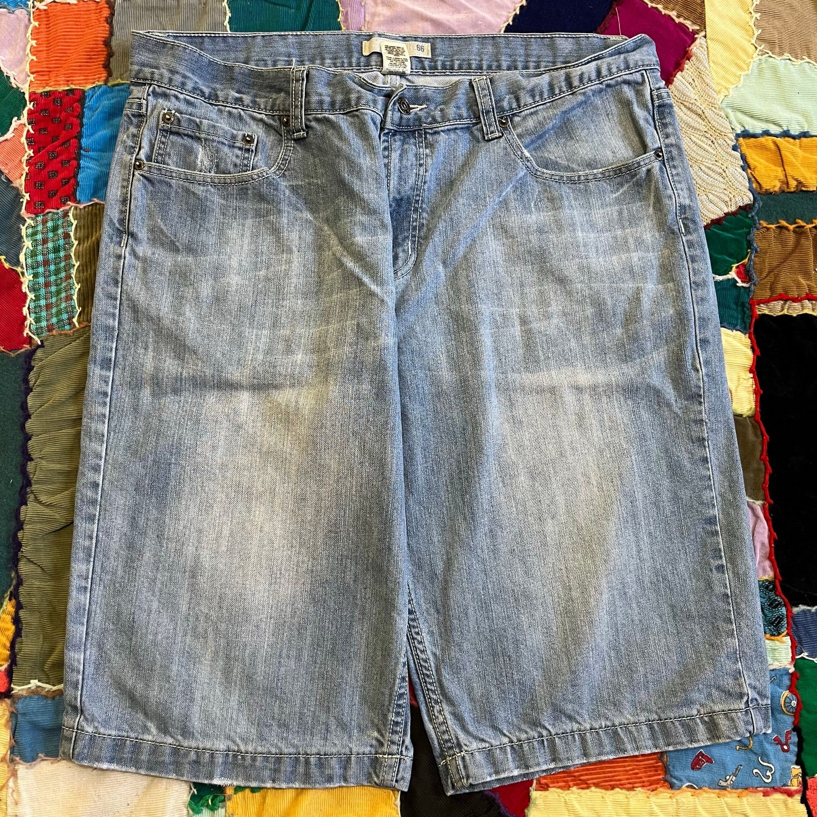 Route 66 Route 66 Embroidered Light Washed Baggy Jorts 38W Size US 36 / EU 52 - 1 Thumbnail