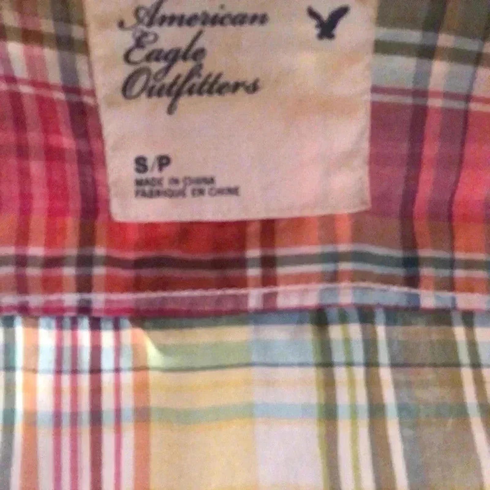 Designer Vibrant American Eagle Plaid Shirt - Size S/P Size S / US 4 / IT 40 - 2 Thumbnail