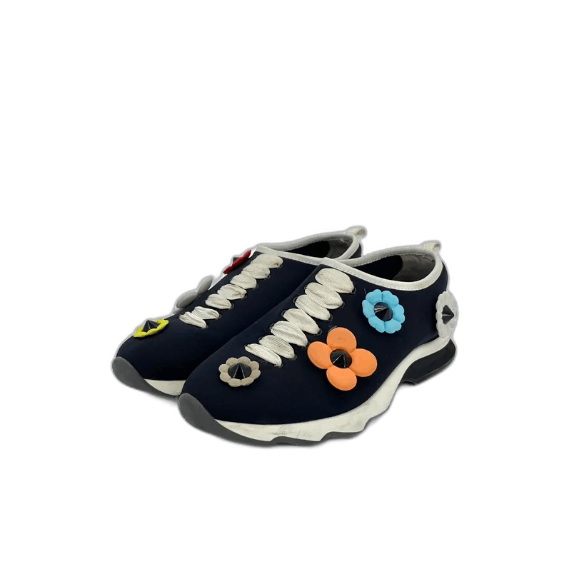 Fendi Fendi Black Floral Detail Casual Sneakers Size US 8 / IT 38 - 1 Thumbnail