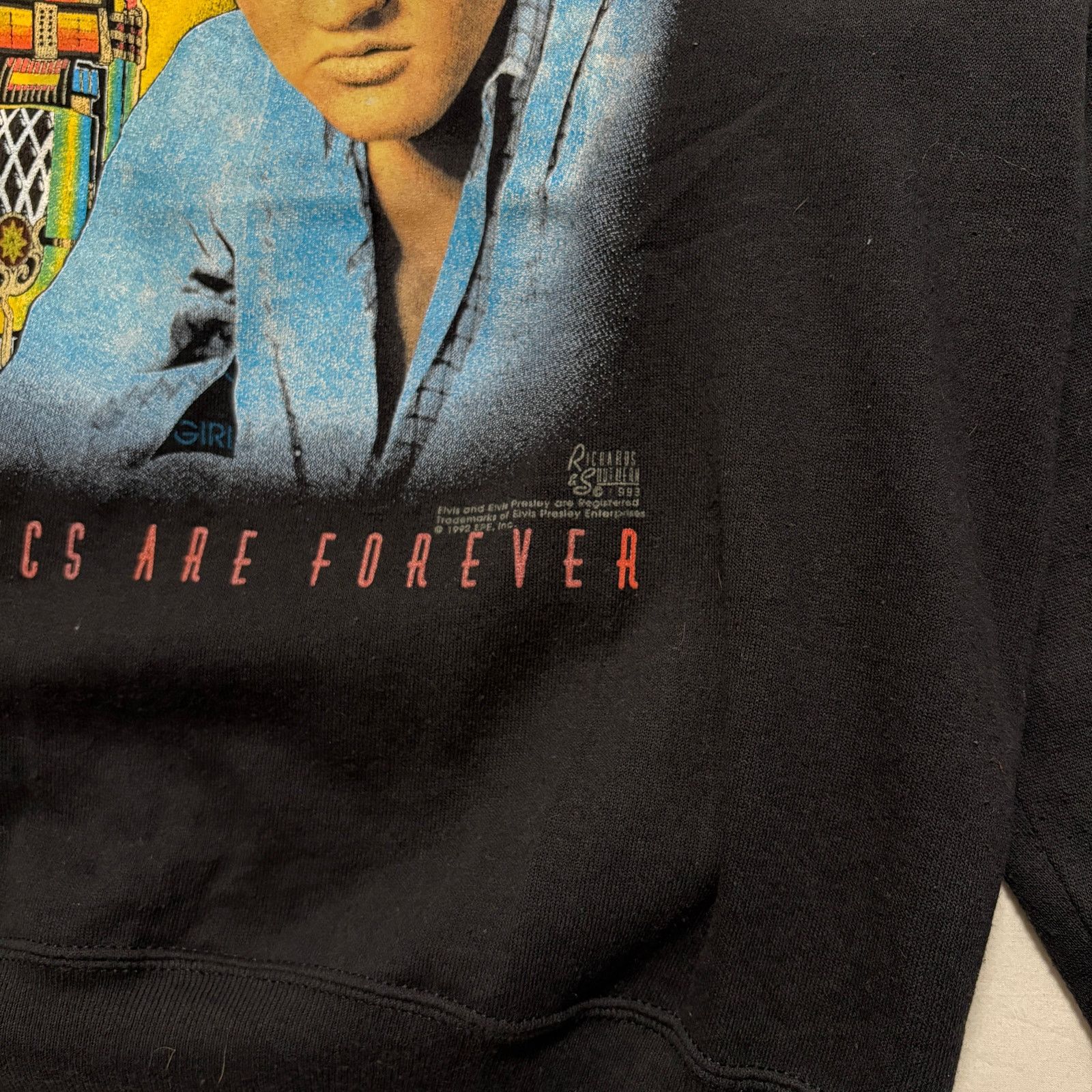 Tultex VTG 90's Elvis Presley Crewneck Pullover Sweatshirt Black L Size US L / EU 52-54 / 3 - 2 Thumbnail